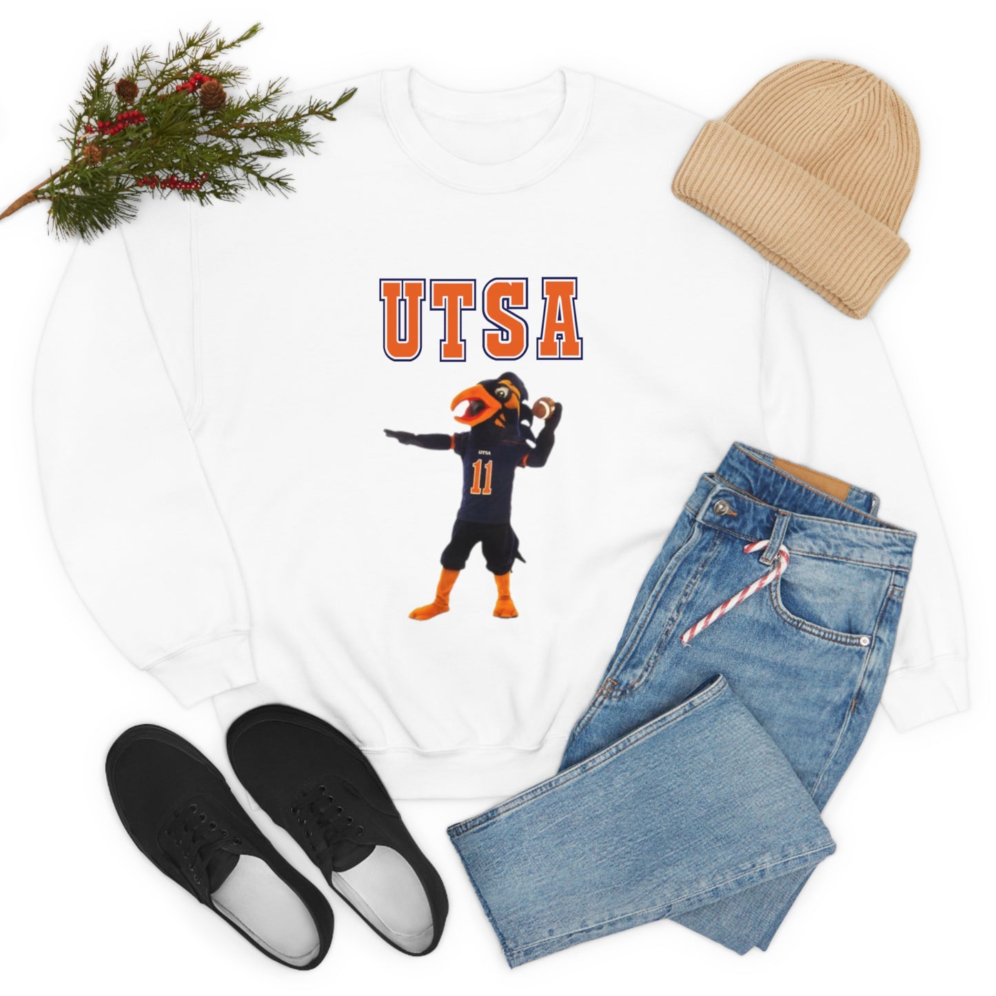 UTSA Mascot Roadrunner San Antonio Texas Unisex Heavy Blend Crewneck Sweatshirt
