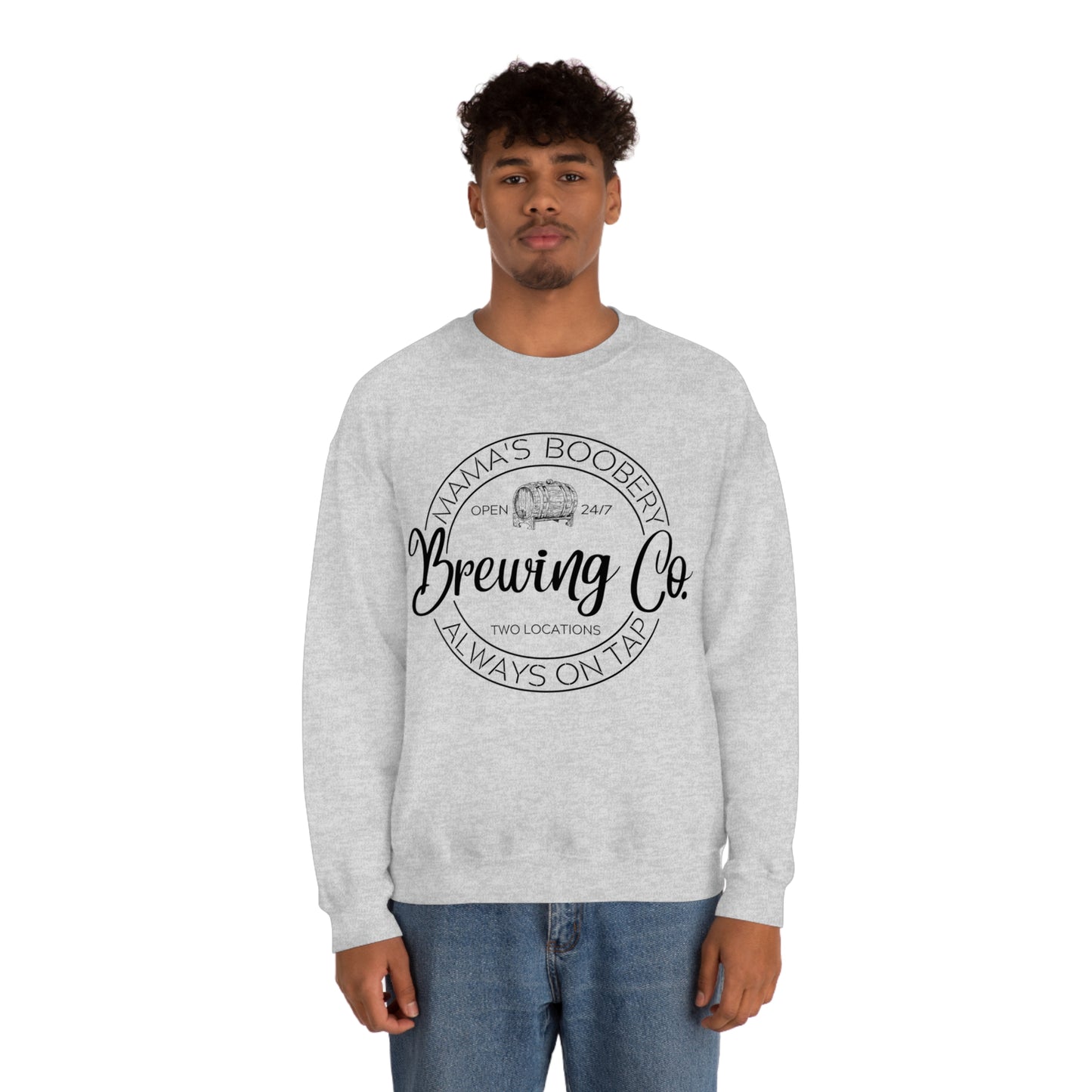 Moms Boobery Brewery Unisex DryBlend® Crewneck Sweatshirt
