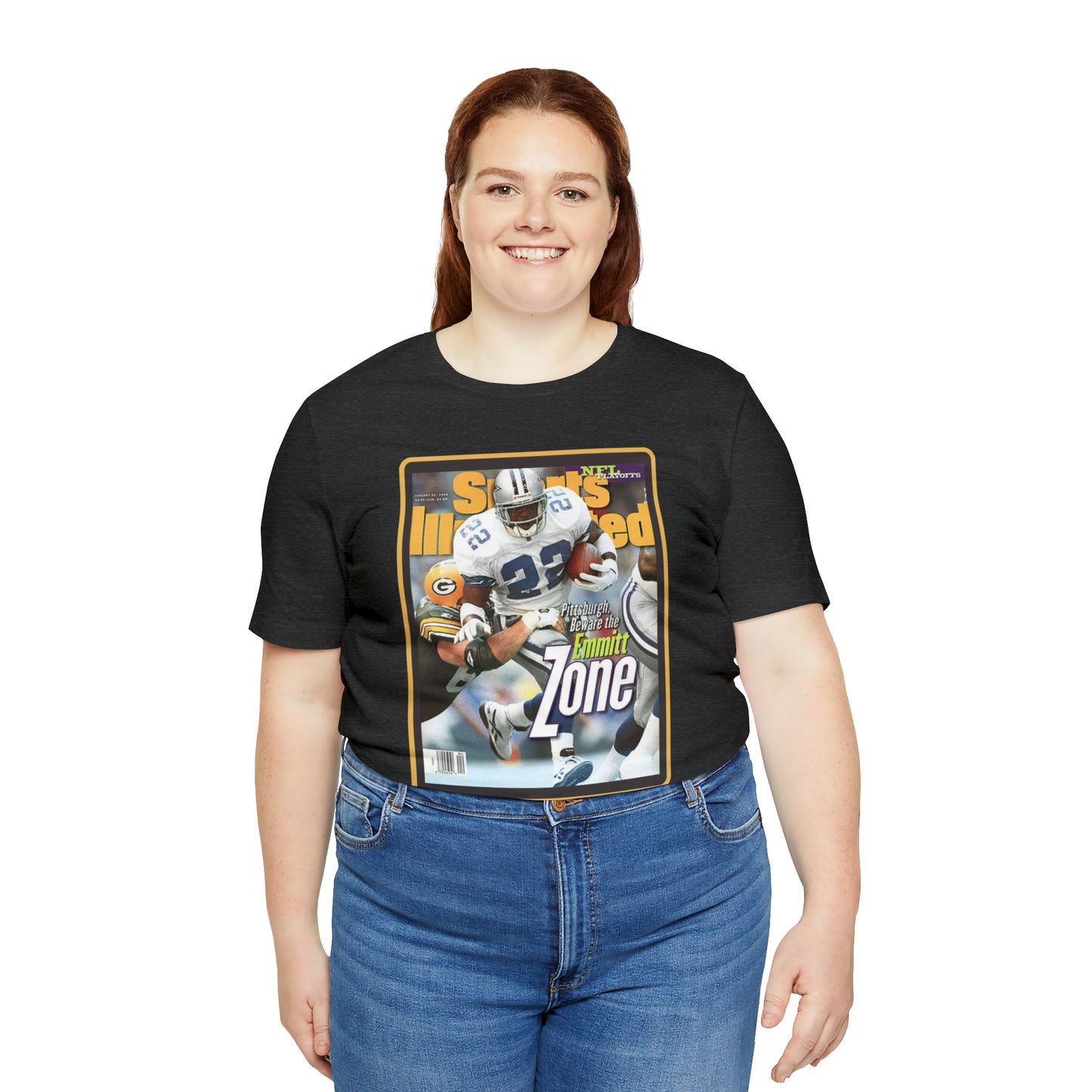 90s Throwback Dallas Cowboys Emmitt Smith Sports Illustrated Magazine Unisex Jersey Short Sleeve Tee