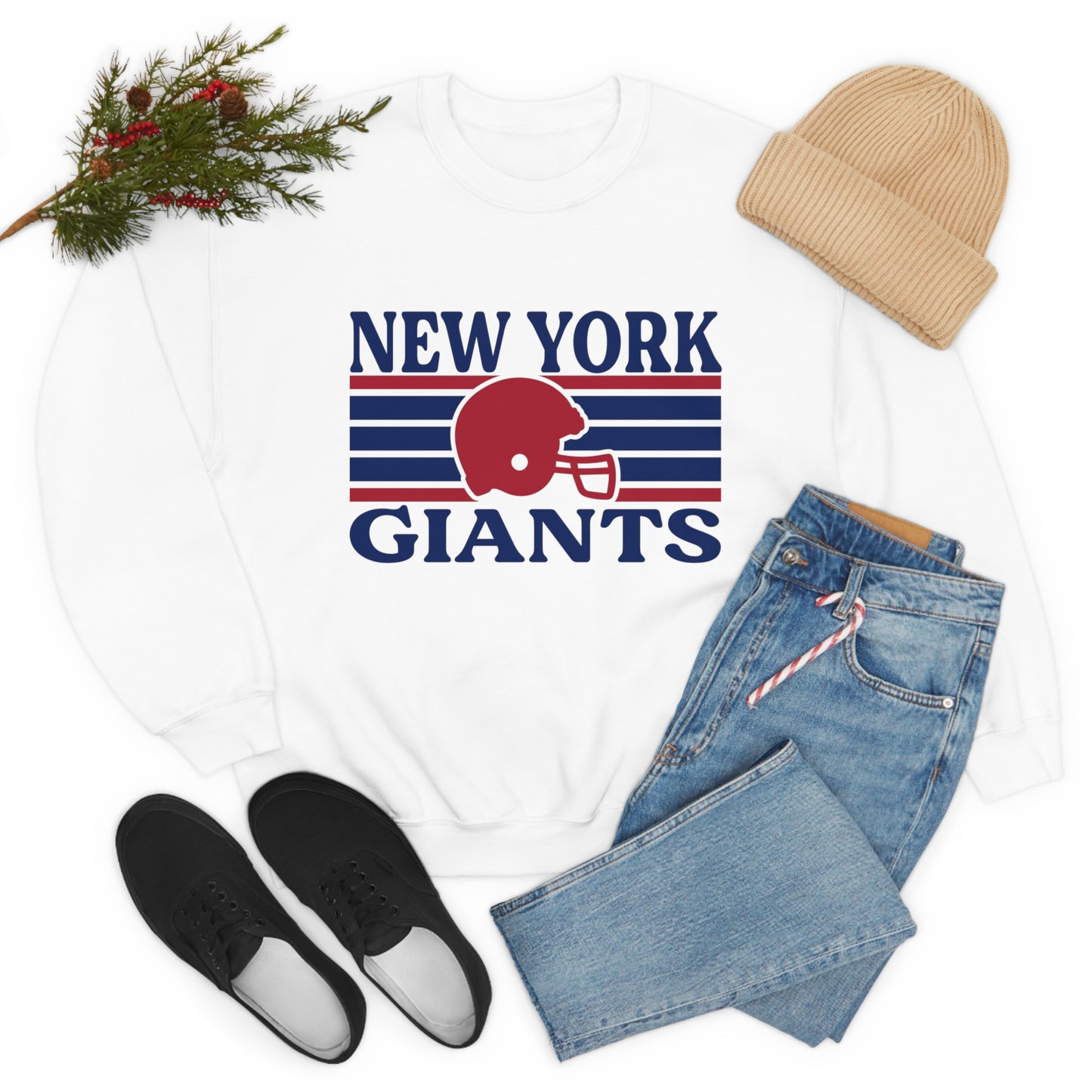 Retro Style New York Football Unisex Heavy Blend Crewneck Sweatshirt