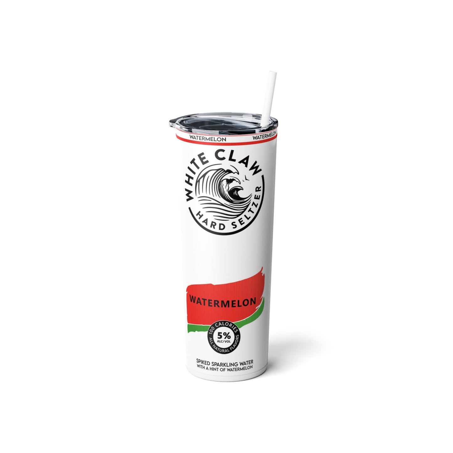 Seltzer Inspired Skinny Steel Tumbler with Straw, 20oz