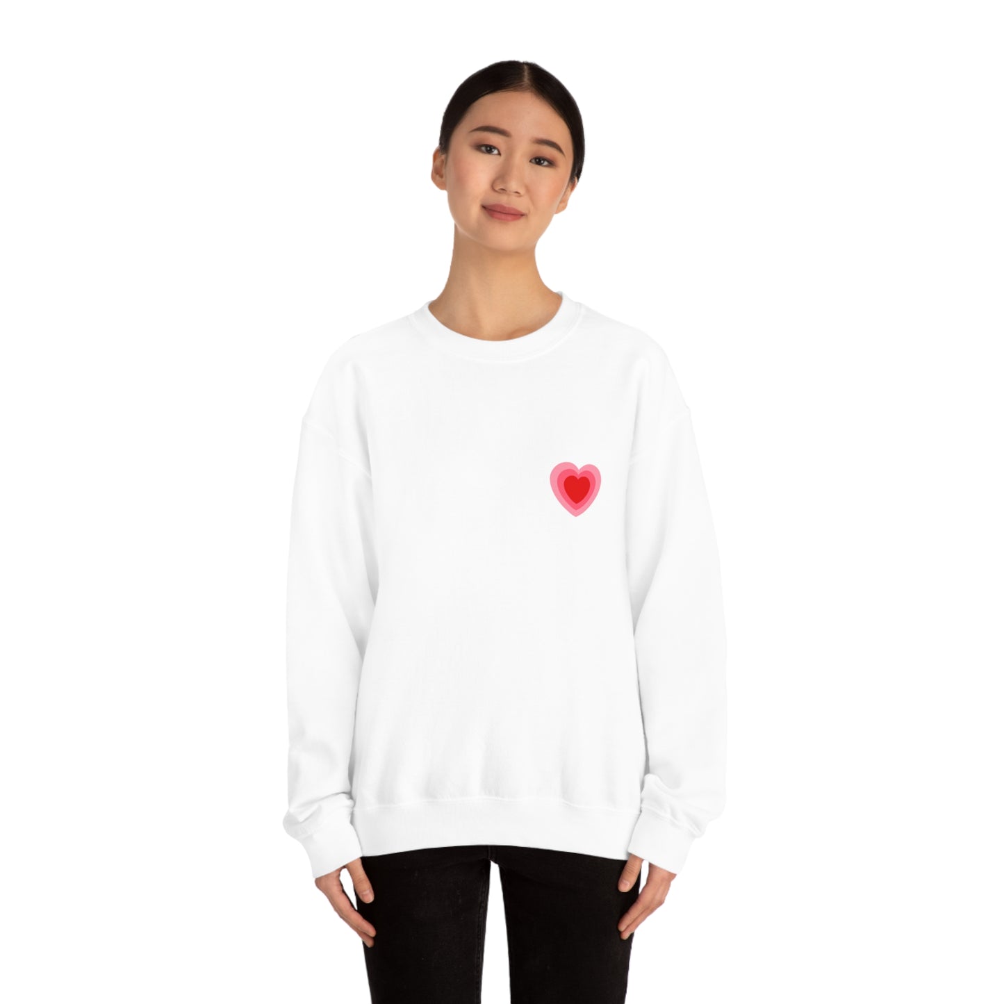 Heart Thick Thighs Love Vibes Valentines Day Unisex Heavy Blend Crewneck Sweatshirt Front/Back Print