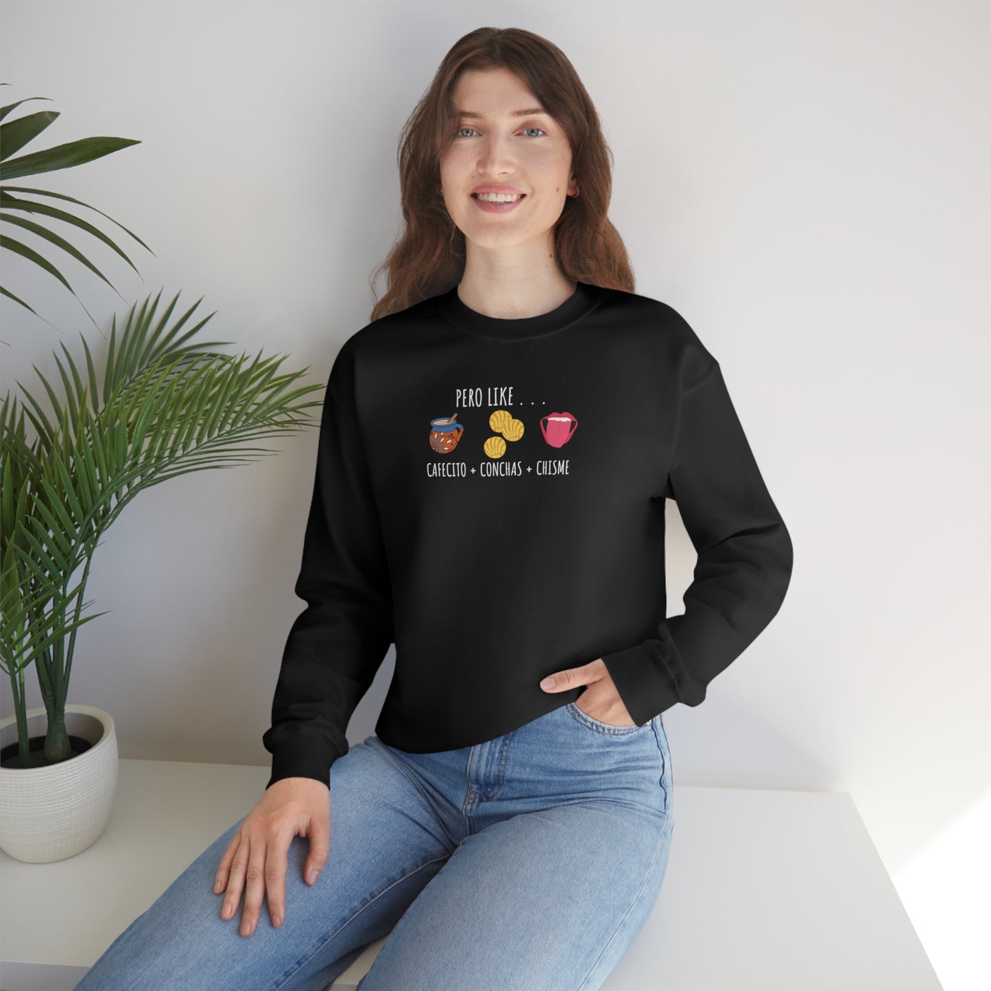 Cafecito Conchas Chisme Unisex Heavy Blend Crewneck Sweatshirt