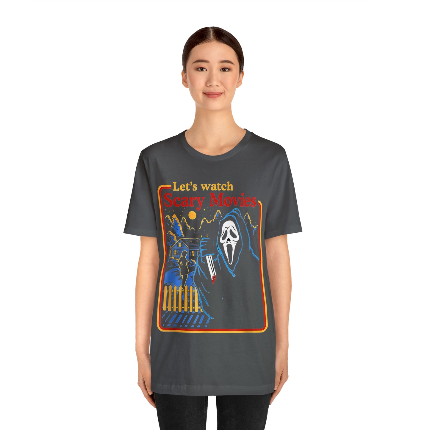 Scream Let's Watch Scary Movies | Unisex Jersey Short Sleeve Tee