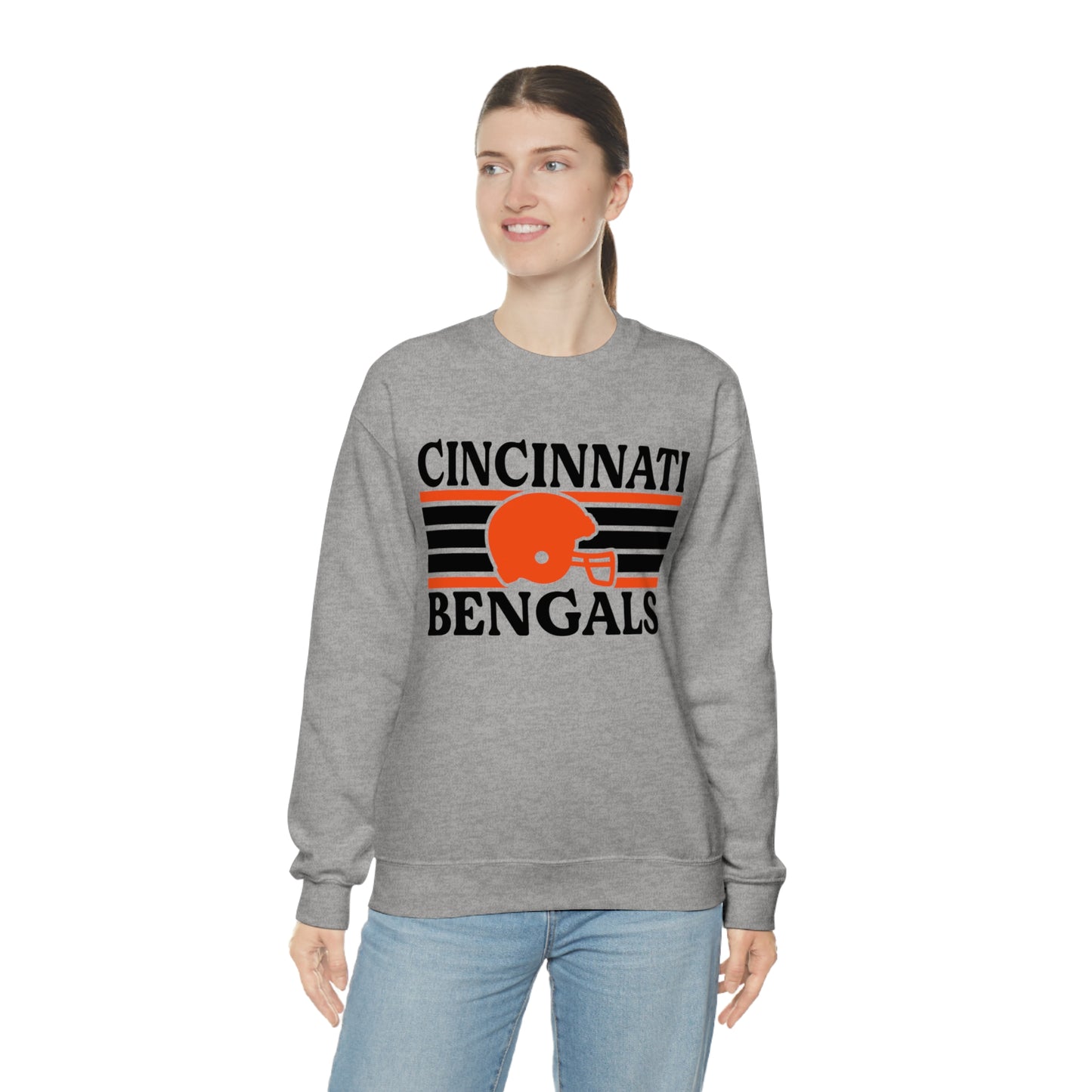 Retro Style Cincinnati Football Unisex Heavy Blend Crewneck Sweatshirt