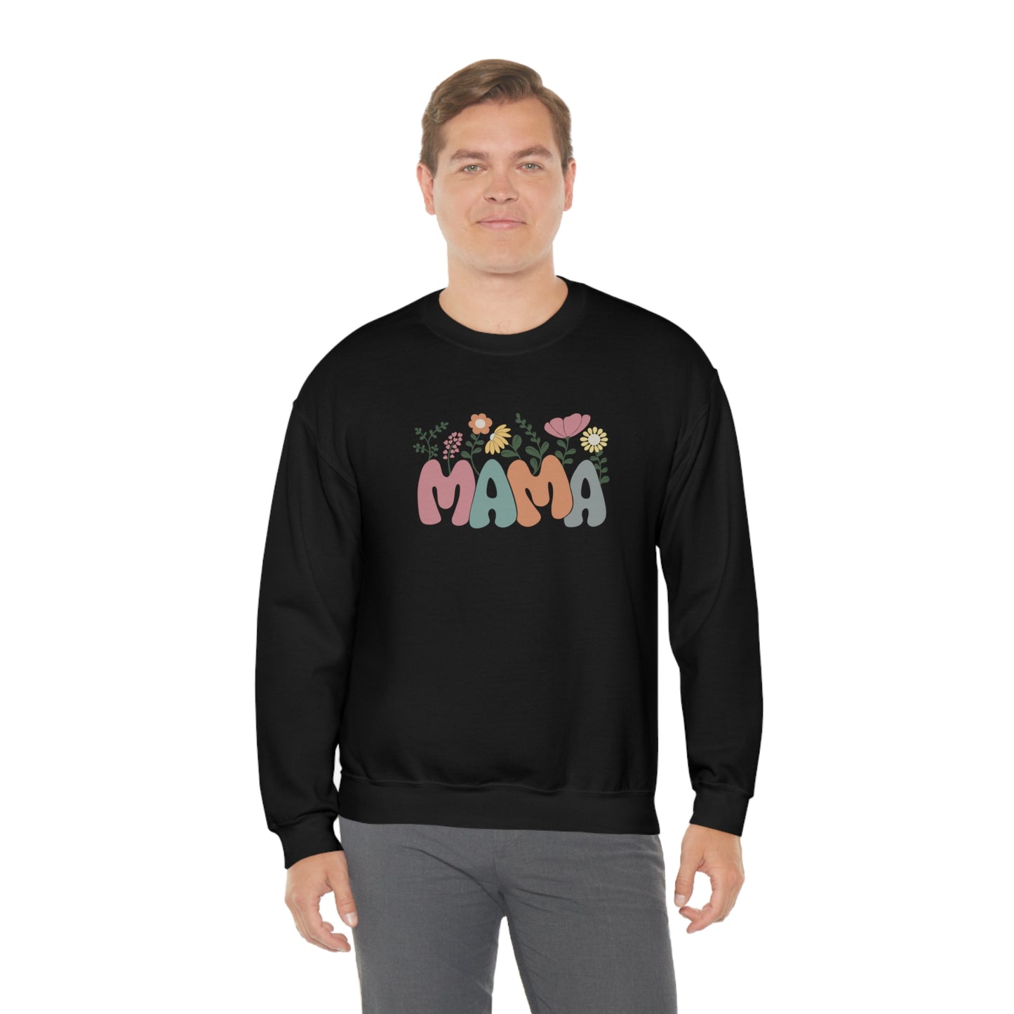 Mama Floral Unisex DryBlend® Crewneck Sweatshirt
