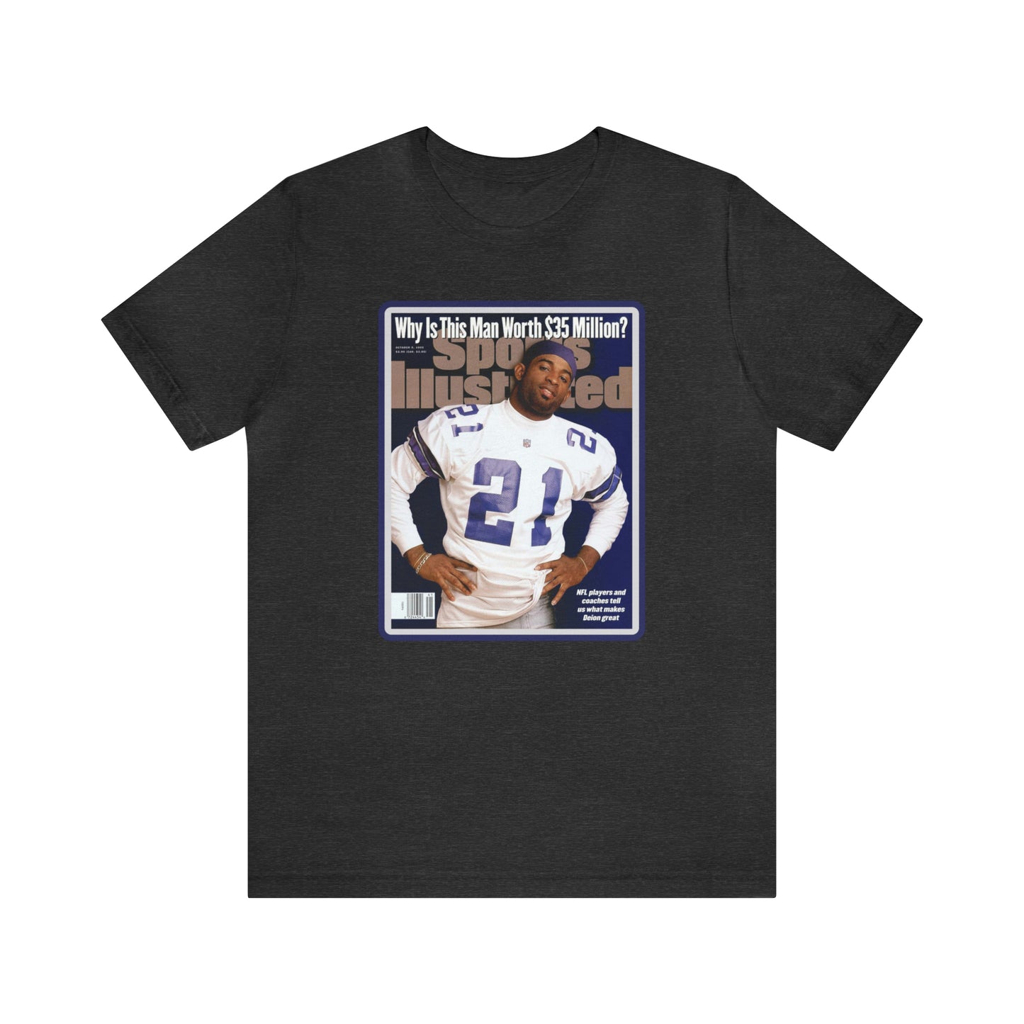 90s Throwback Dallas Cowboys Deion Sanders Sports Illustrated Magazine Unisex Jersey Short Sleeve Tee