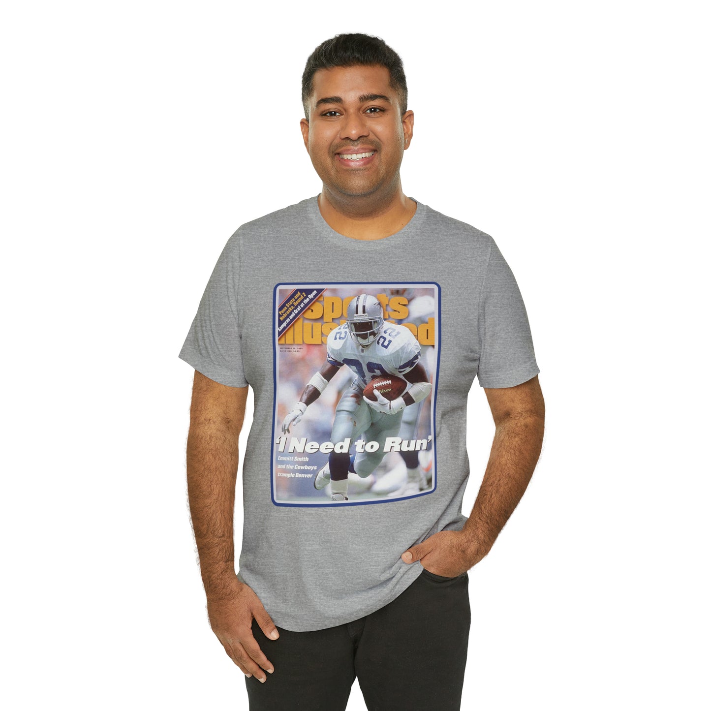 90s Throwback Dallas Cowboys Emmitt Smith v2 Sports Illustrated Magazine Unisex Jersey Short Sleeve Tee