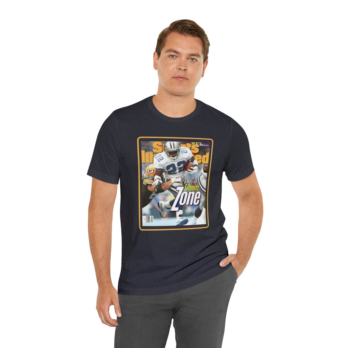 90s Throwback Dallas Cowboys Emmitt Smith Sports Illustrated Magazine Unisex Jersey Short Sleeve Tee