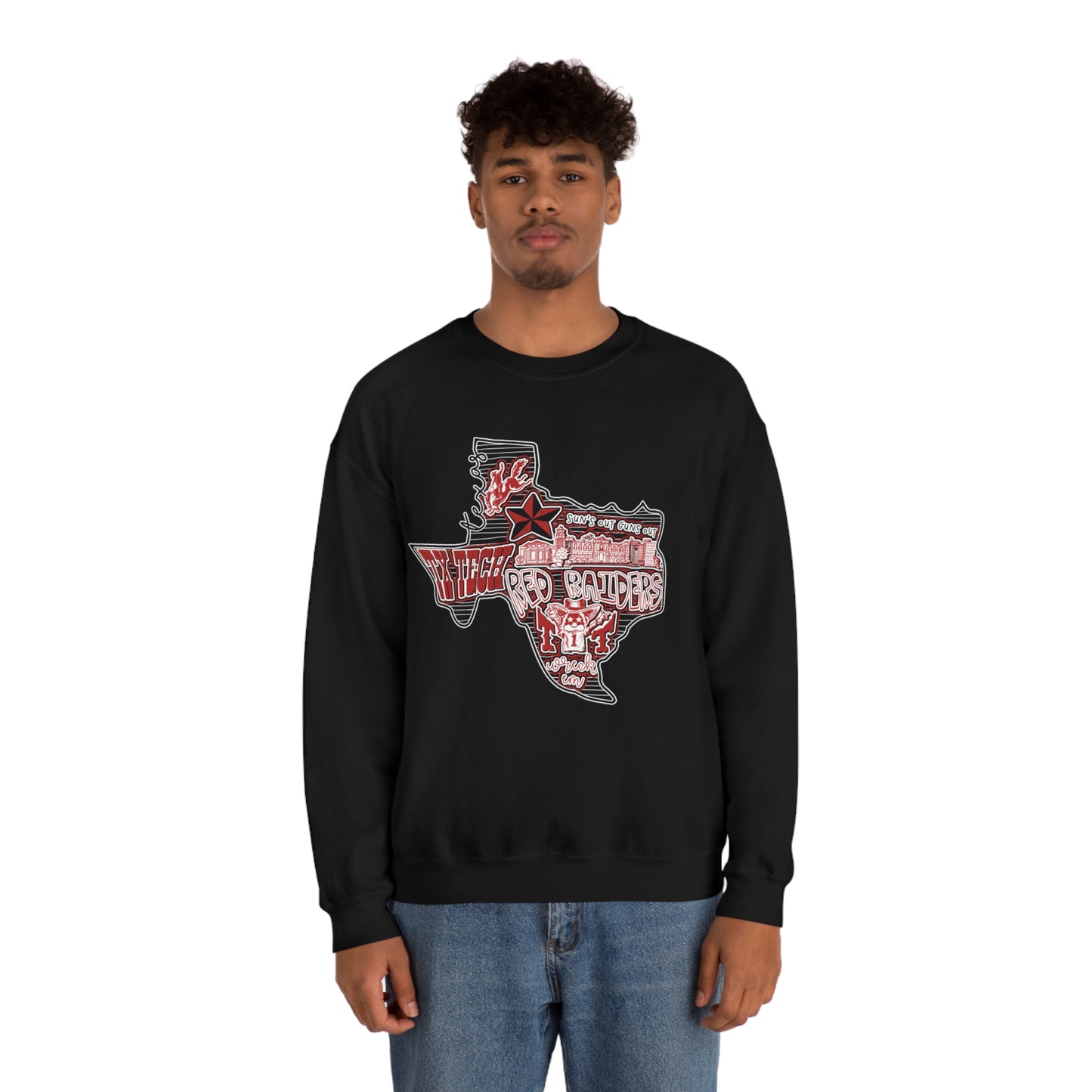 Texas Tech Lubbock Football Unisex Heavy Blend Crewneck Sweatshirt