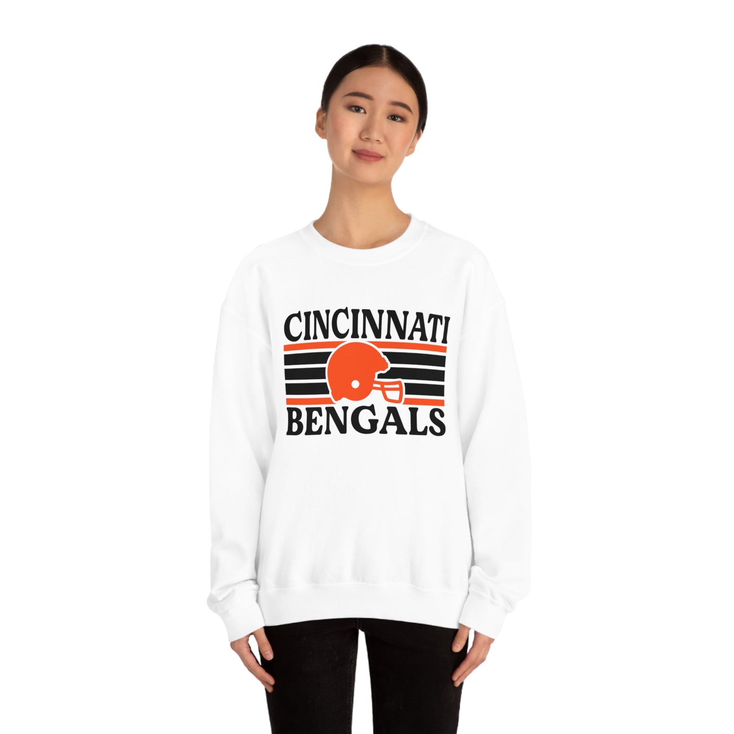 Retro Style Cincinnati Football Unisex Heavy Blend Crewneck Sweatshirt