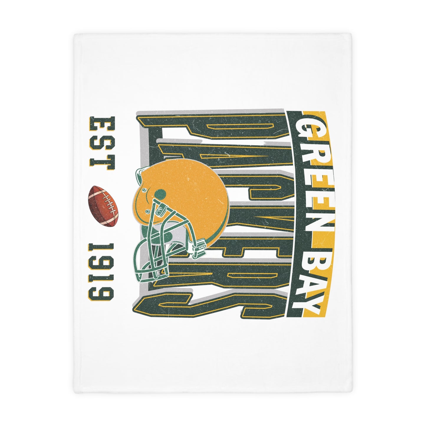 Green Bay Football Velveteen Minky Throw Blanket