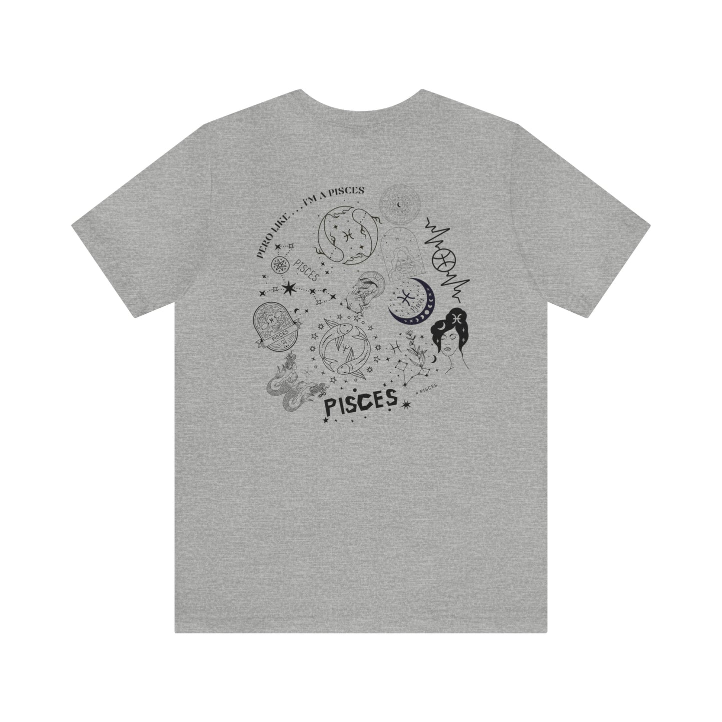 Zodiac Pisces - Astrology Unisex Jersey Short Sleeve Tee Front/Back Print
