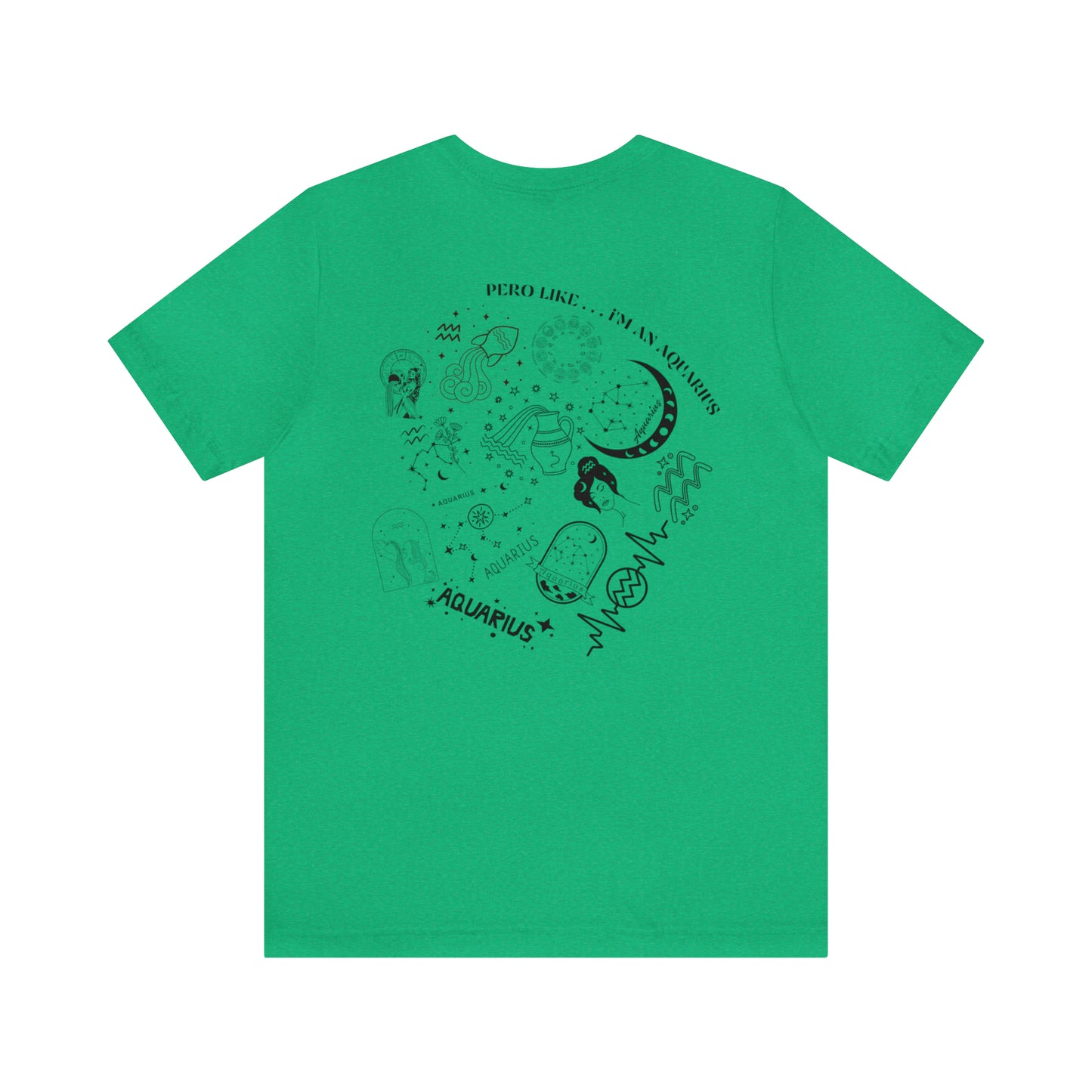 Zodiac Aquarius - Astrology Unisex Jersey Short Sleeve Tee Front/Back Print