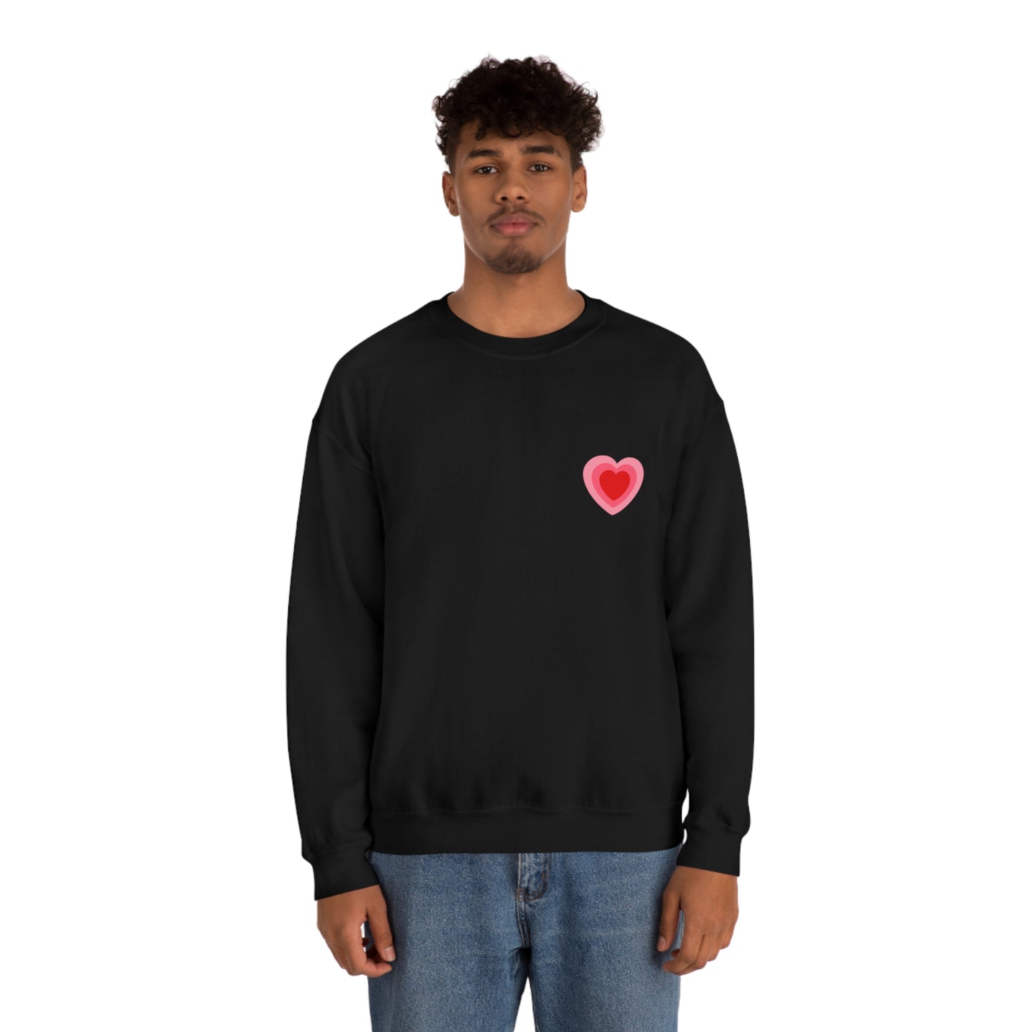 Heart Thick Thighs Love Vibes Valentines Day Unisex Heavy Blend Crewneck Sweatshirt Front/Back Print