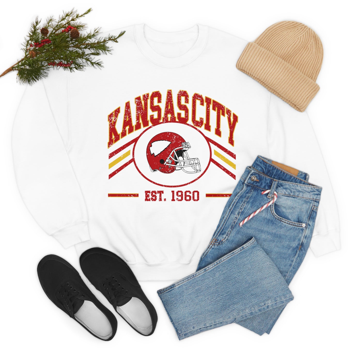 Kansas City Football Unisex Heavy Blend Crewneck Sweatshirt