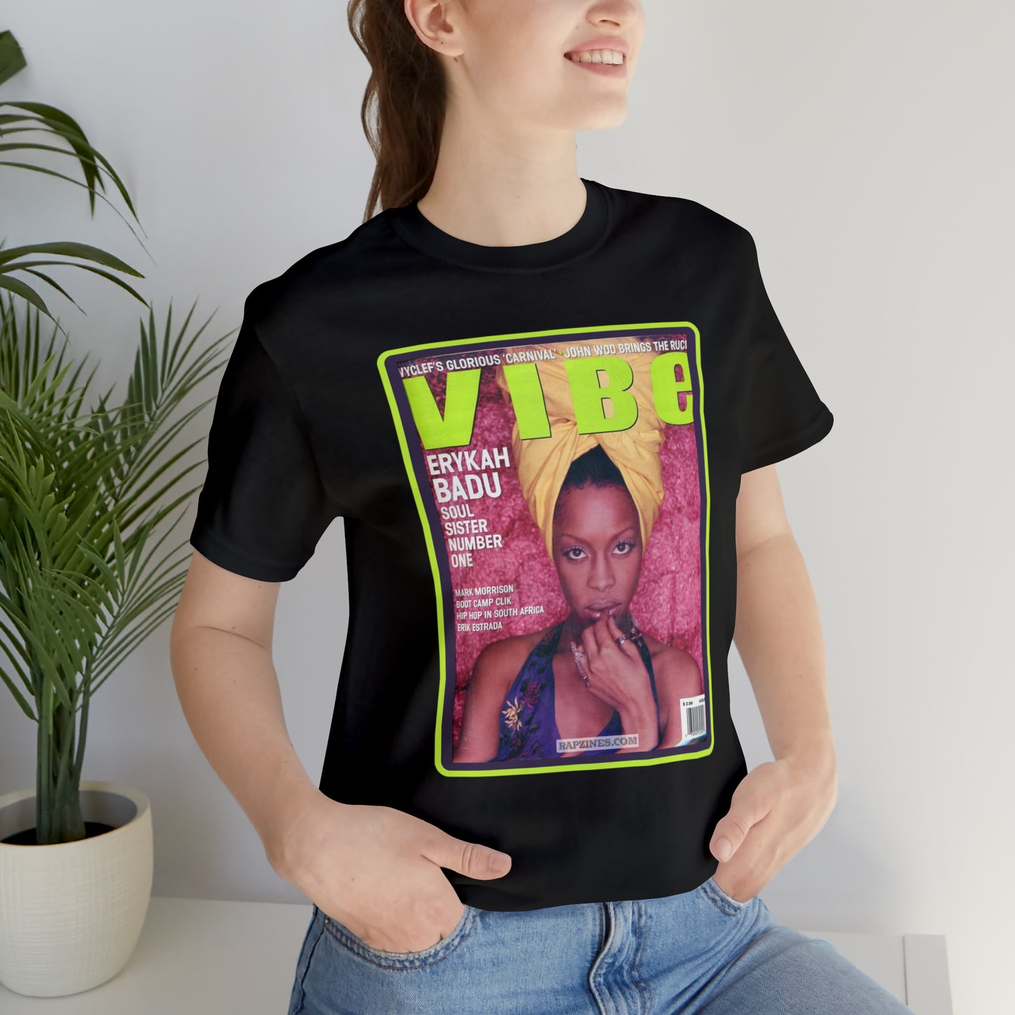 90s Throwback Erykah Badu Vibe Magazine Unisex Jersey Short Sleeve Tee