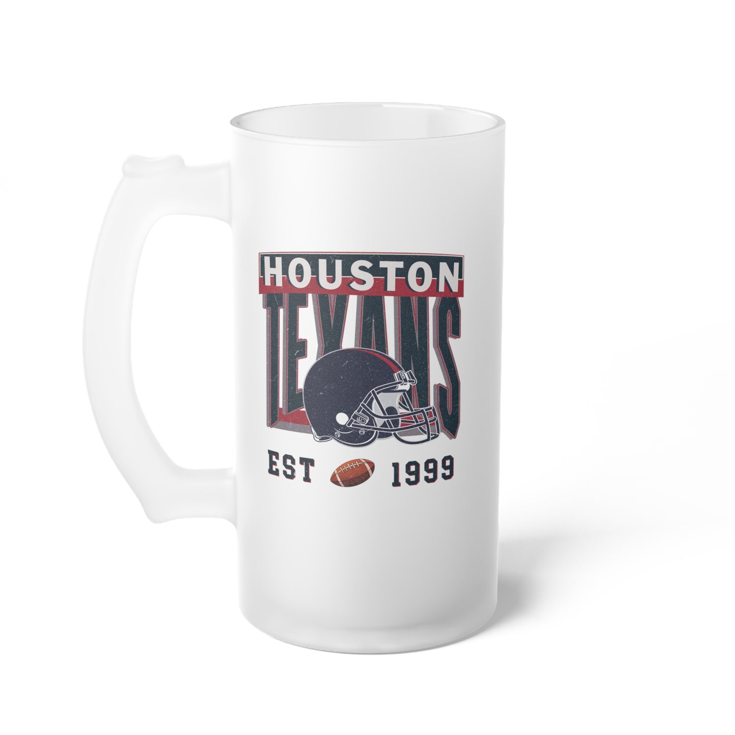 Houston Football Frosted Glass Beer Mug