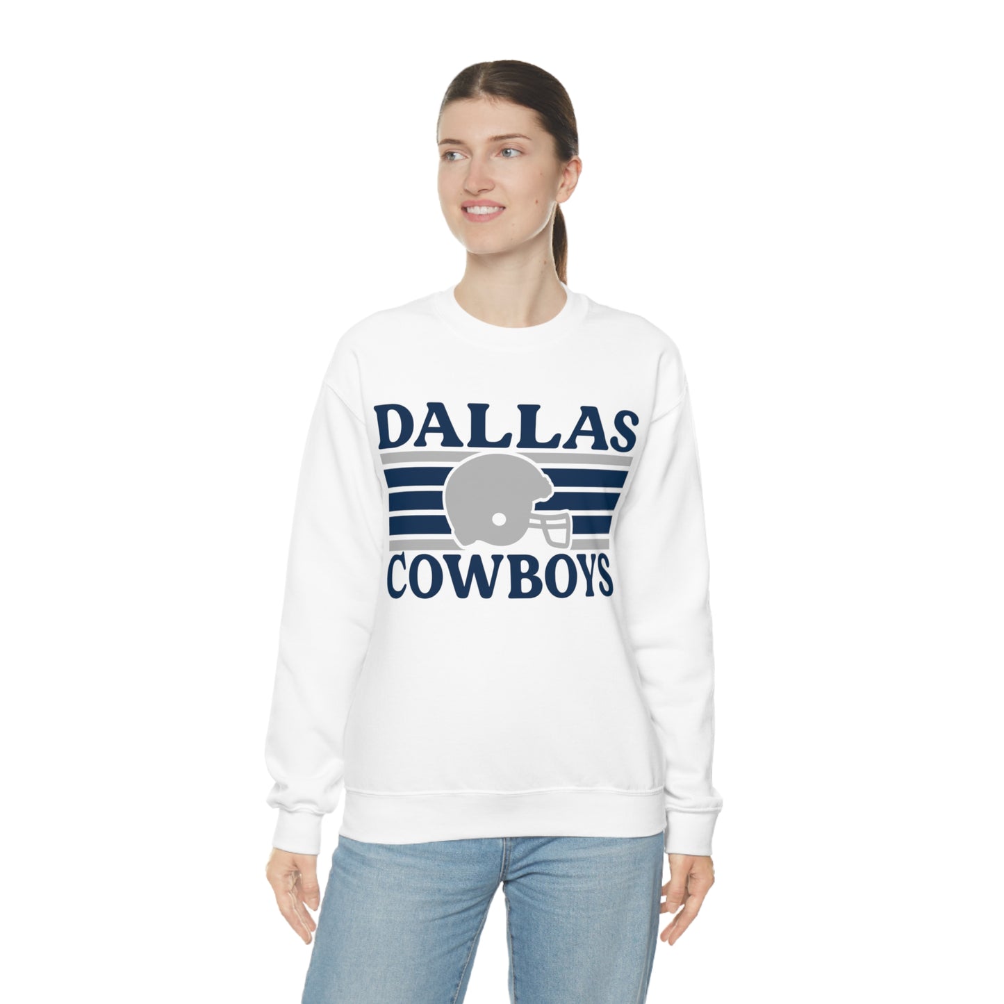 Retro Style Dallas Football Unisex Heavy Blend Crewneck Sweatshirt