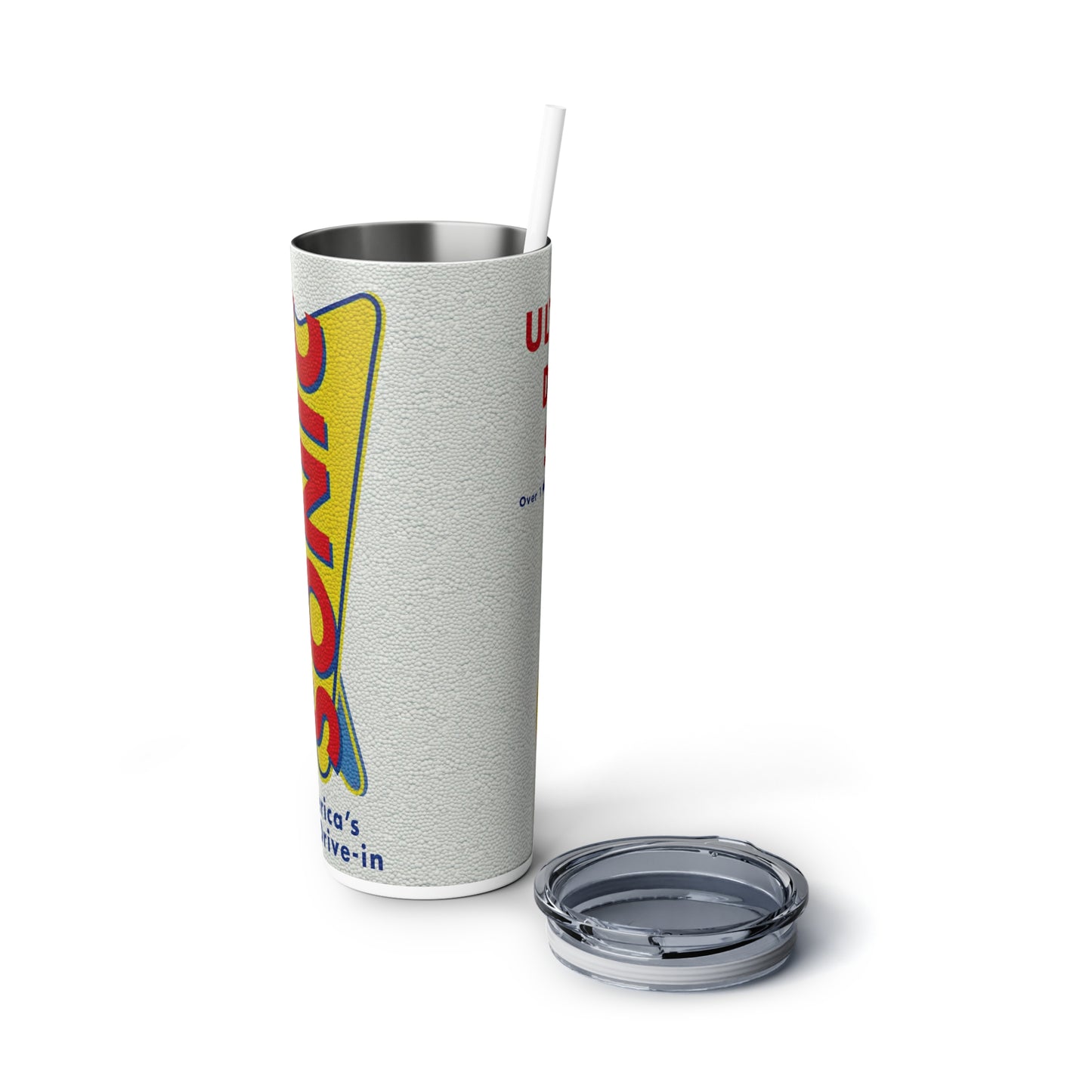 Fast Food Inspired Skinny Steel Tumbler with Straw, 20oz