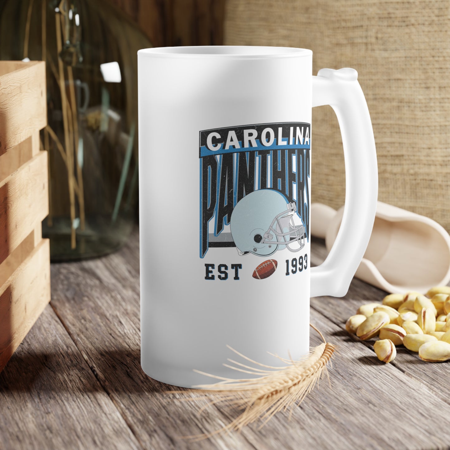 Carolina Football Frosted Glass Beer Mug