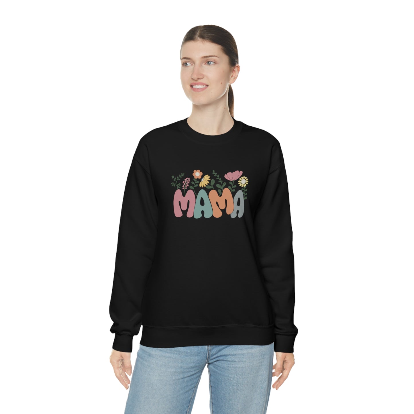 Mama Floral Unisex DryBlend® Crewneck Sweatshirt