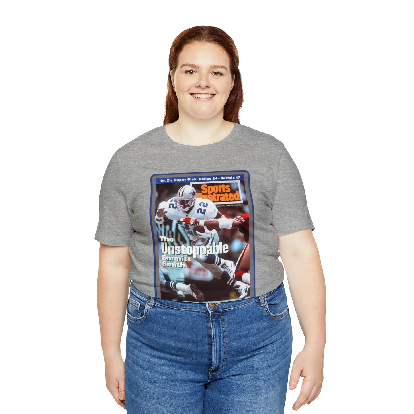 90s Throwback Dallas Cowboys Emmitt Smith v3 Sports Illustrated Magazine Unisex Jersey Short Sleeve Tee
