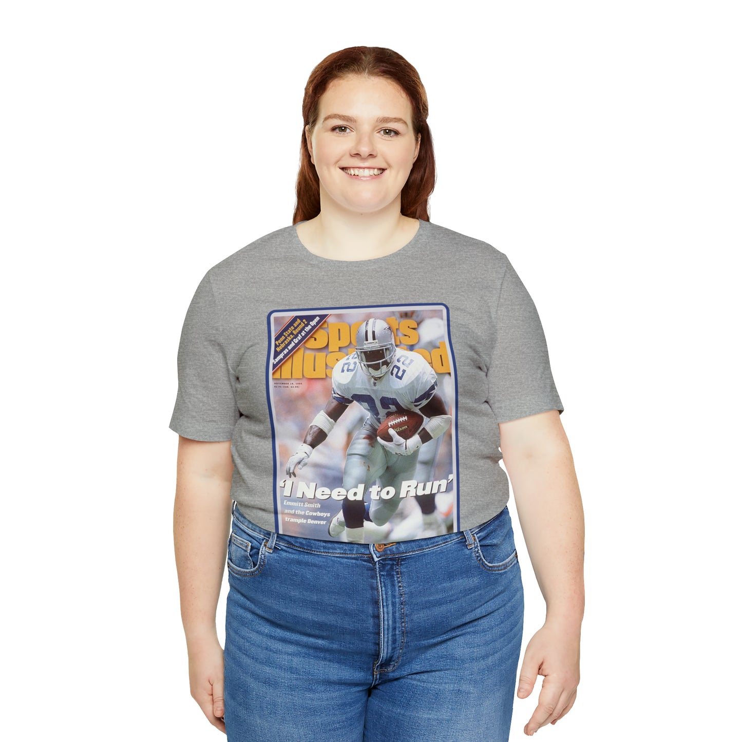 90s Throwback Dallas Cowboys Emmitt Smith v2 Sports Illustrated Magazine Unisex Jersey Short Sleeve Tee