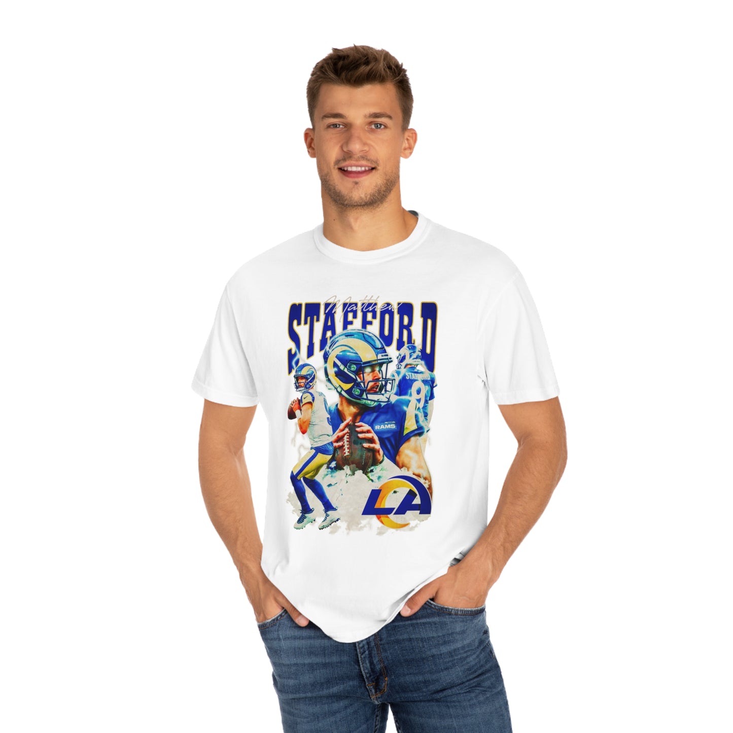 Stafford Rams Football Unisex Garment-Dyed T-shirt