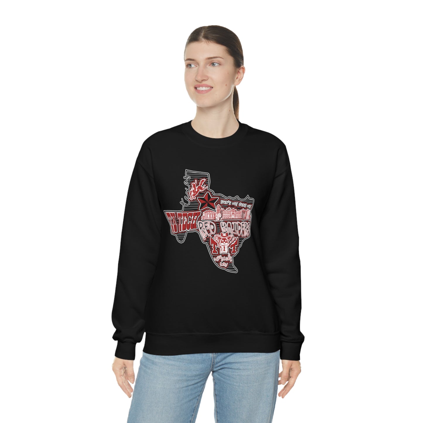 Texas Tech Lubbock Football Unisex Heavy Blend Crewneck Sweatshirt