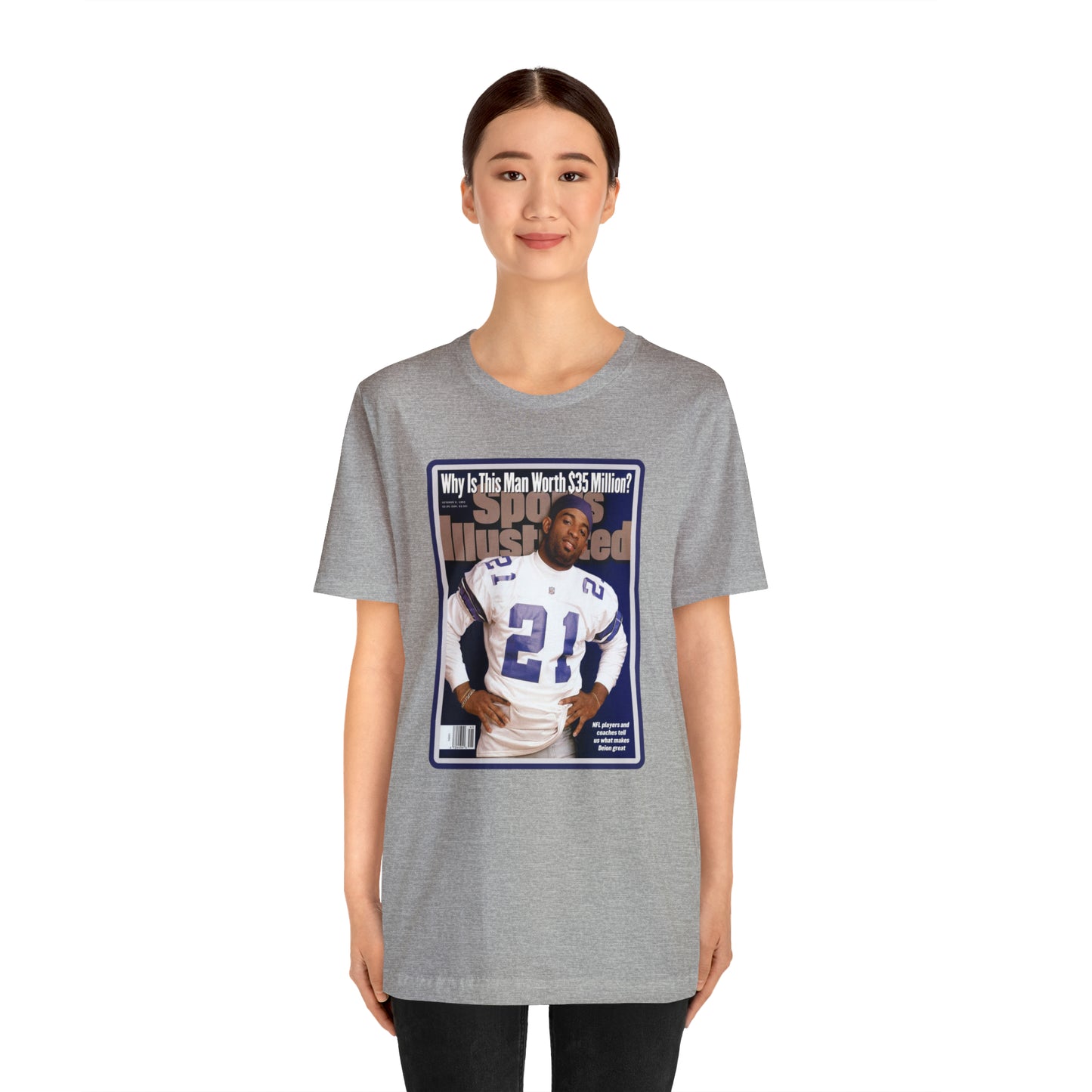 90s Throwback Dallas Cowboys Deion Sanders Sports Illustrated Magazine Unisex Jersey Short Sleeve Tee