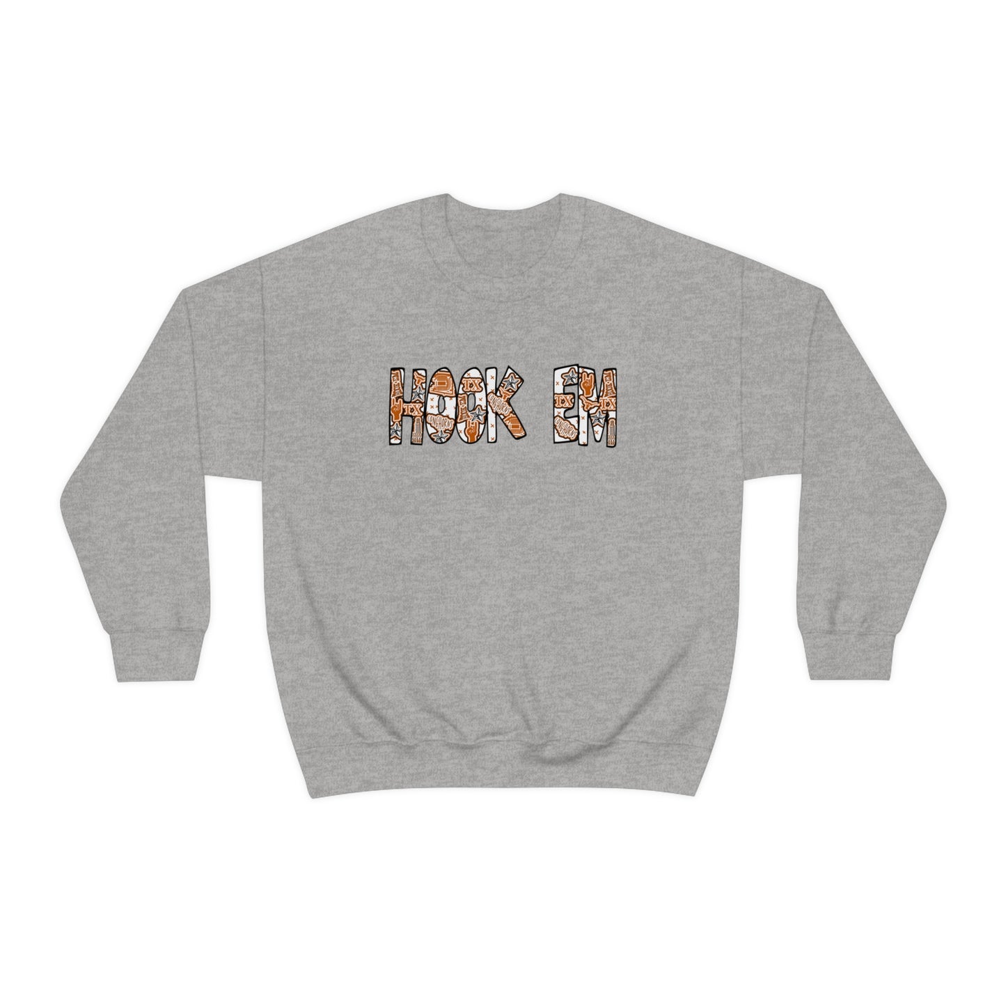 UT Hook Em Austin Texas Longhorn Football Unisex Heavy Blend Crewneck Sweatshirt