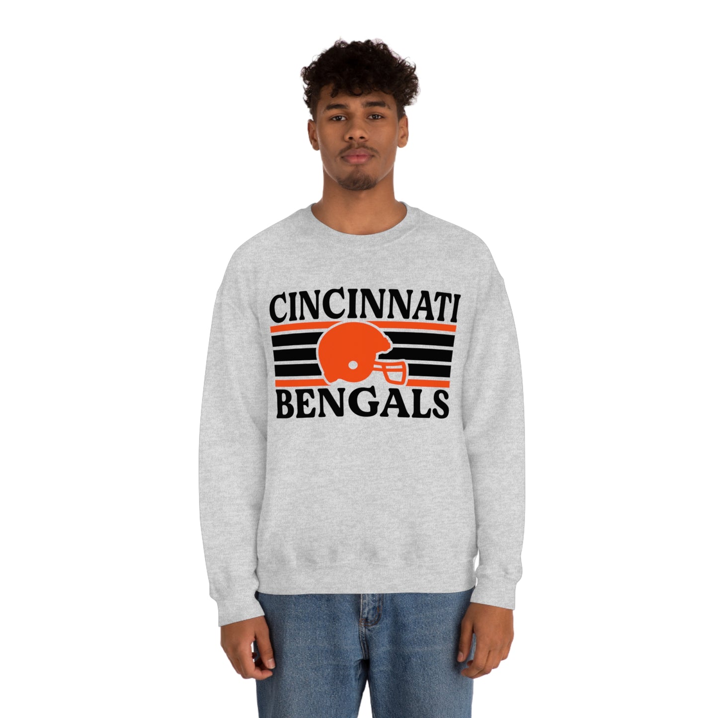 Retro Style Cincinnati Football Unisex Heavy Blend Crewneck Sweatshirt