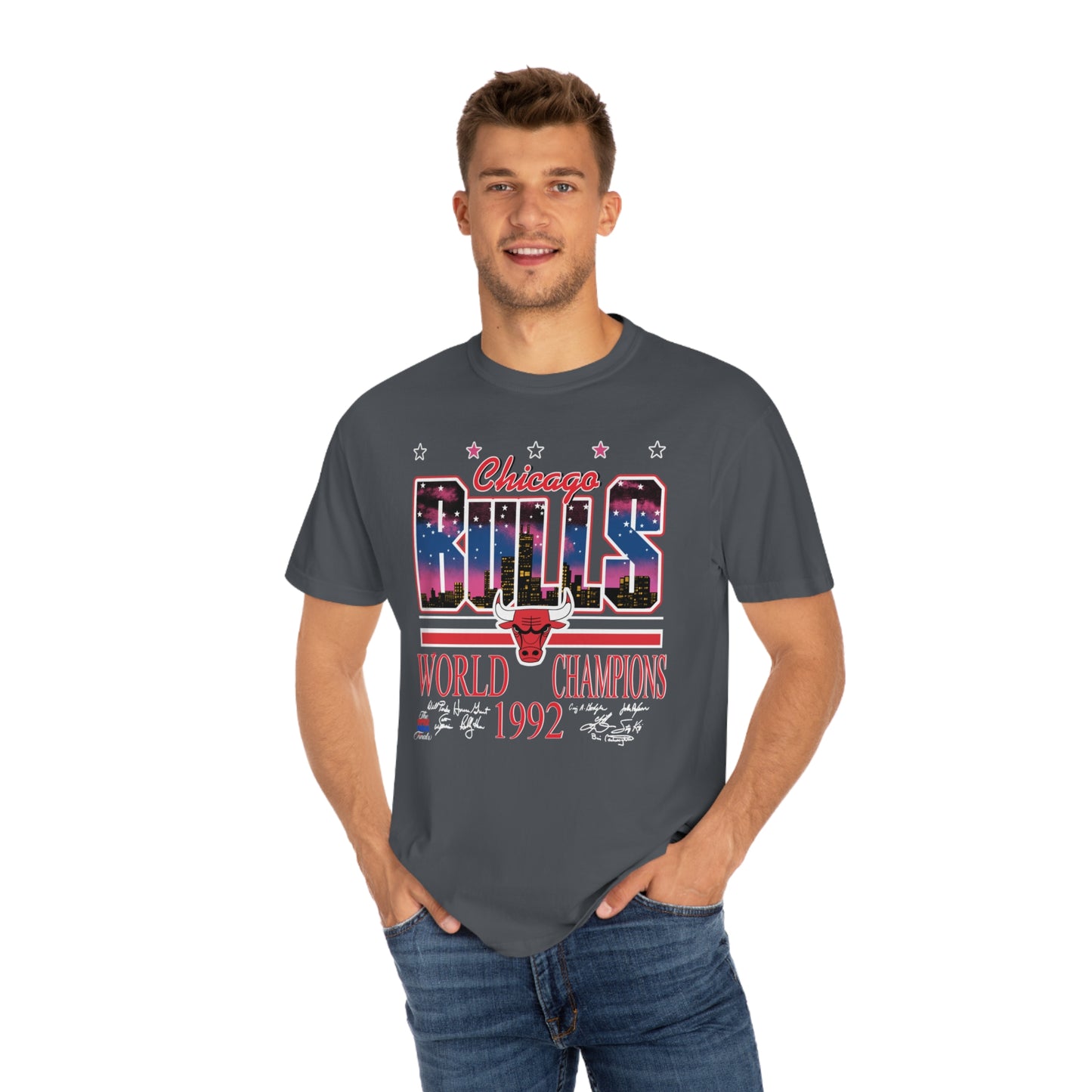 Throwback Chicago Bulls Basketball Unisex Garment-Dyed T-shirt
