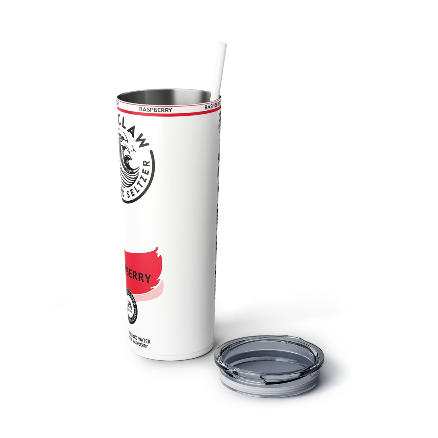 Seltzer Inspired Skinny Steel Tumbler with Straw, 20oz