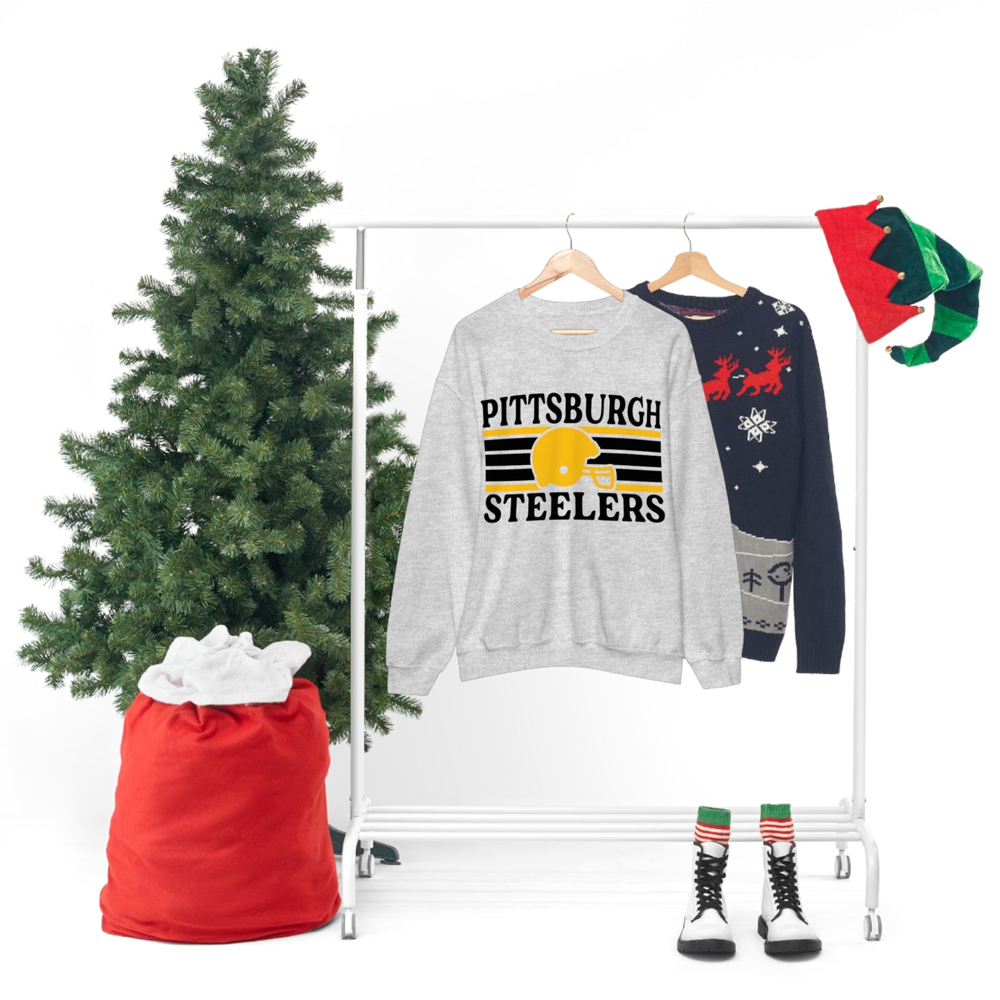 Retro Style Pittsburgh Football Unisex Heavy Blend Crewneck Sweatshirt