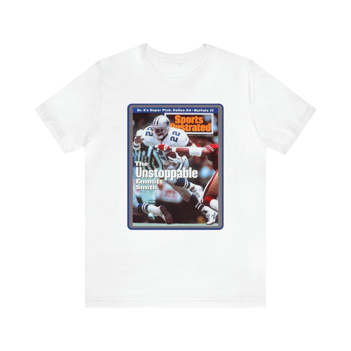 90s Throwback Dallas Cowboys Emmitt Smith v3 Sports Illustrated Magazine Unisex Jersey Short Sleeve Tee