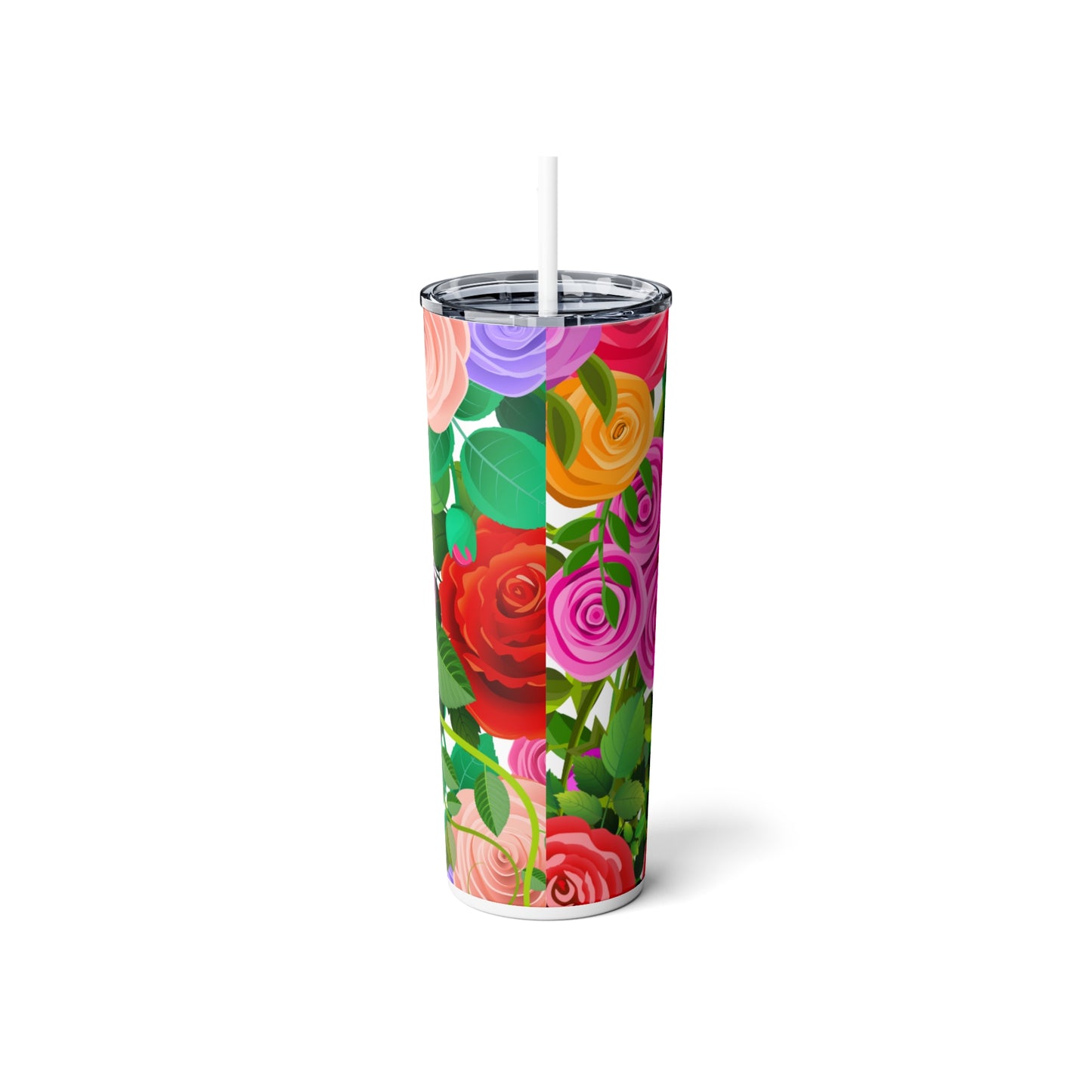 La Flor Steel Tumbler with Straw, 20oz