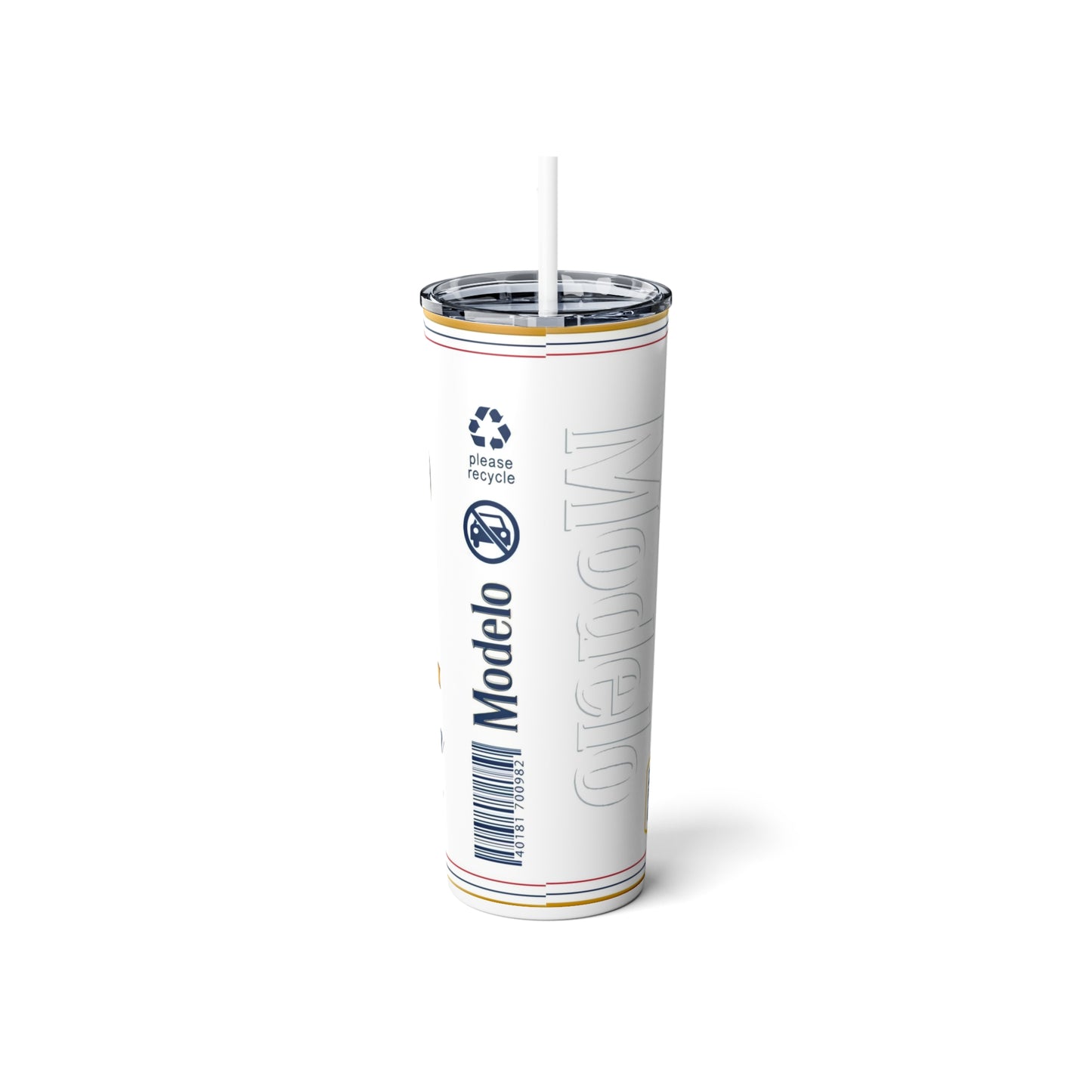 El Tio Skinny Steel Tumbler with Straw, 20oz