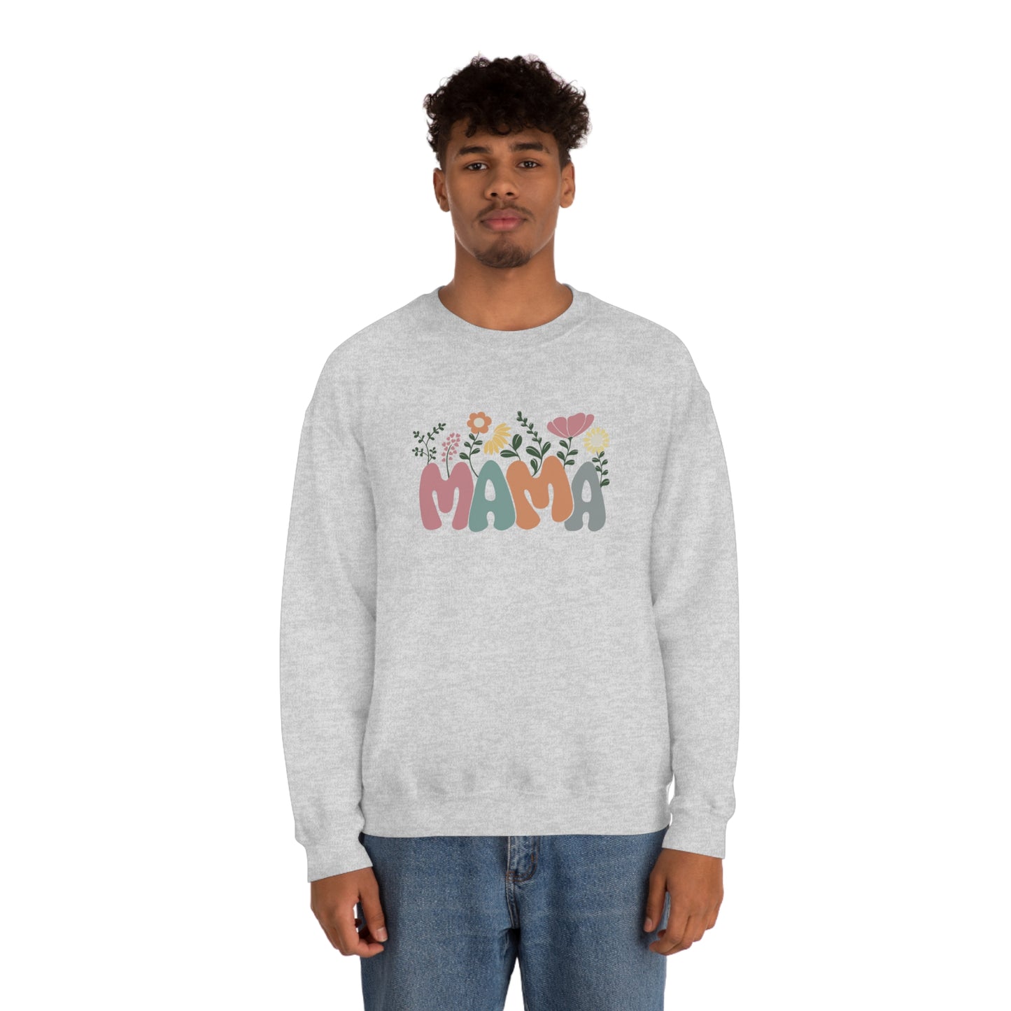 Mama Floral Unisex DryBlend® Crewneck Sweatshirt