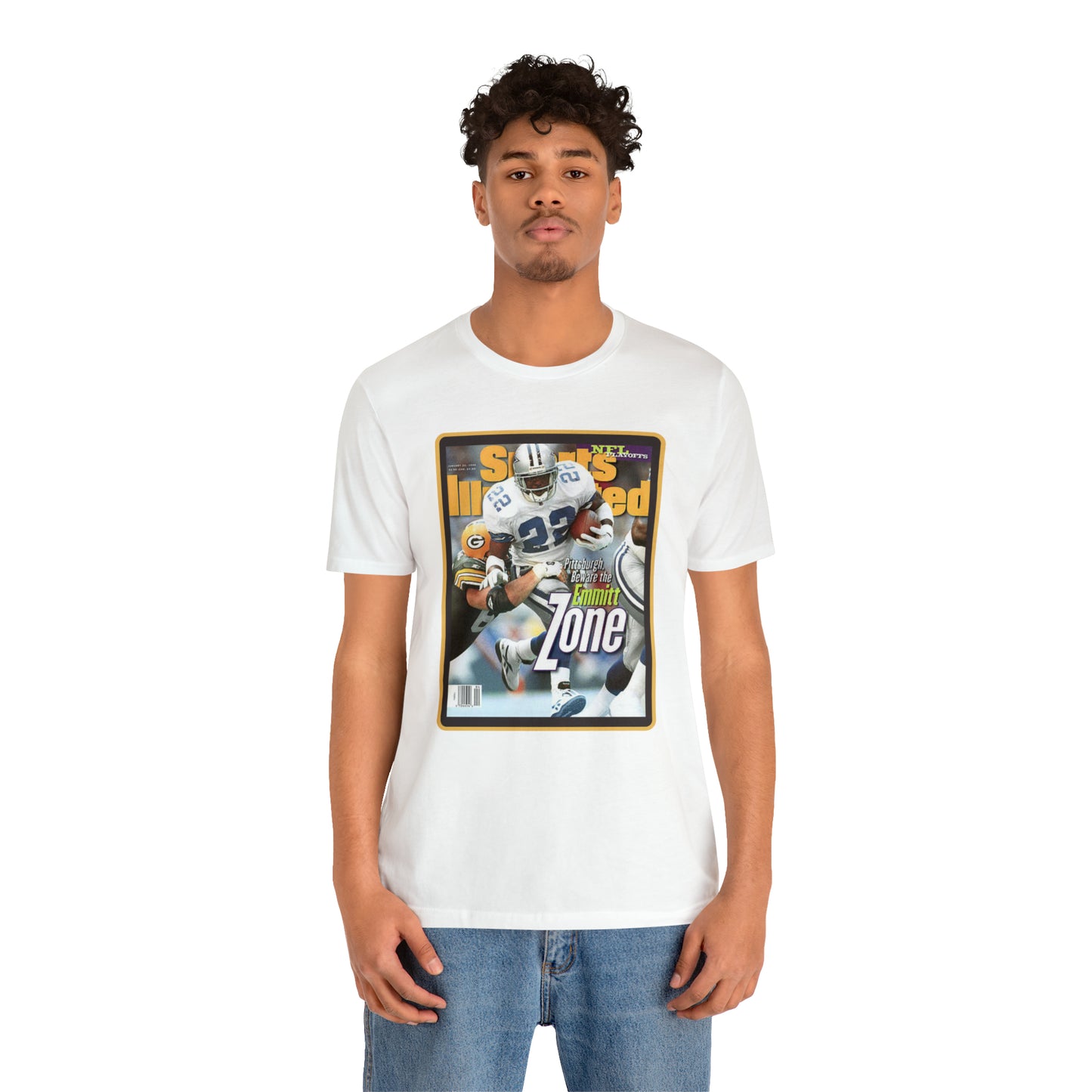 90s Throwback Dallas Cowboys Emmitt Smith Sports Illustrated Magazine Unisex Jersey Short Sleeve Tee