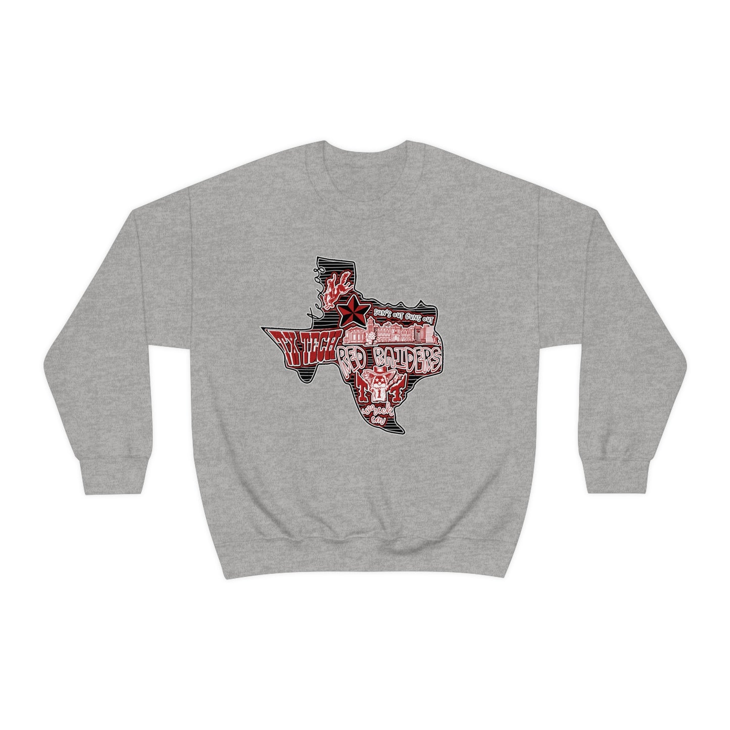 Texas Tech Lubbock Football Unisex Heavy Blend Crewneck Sweatshirt