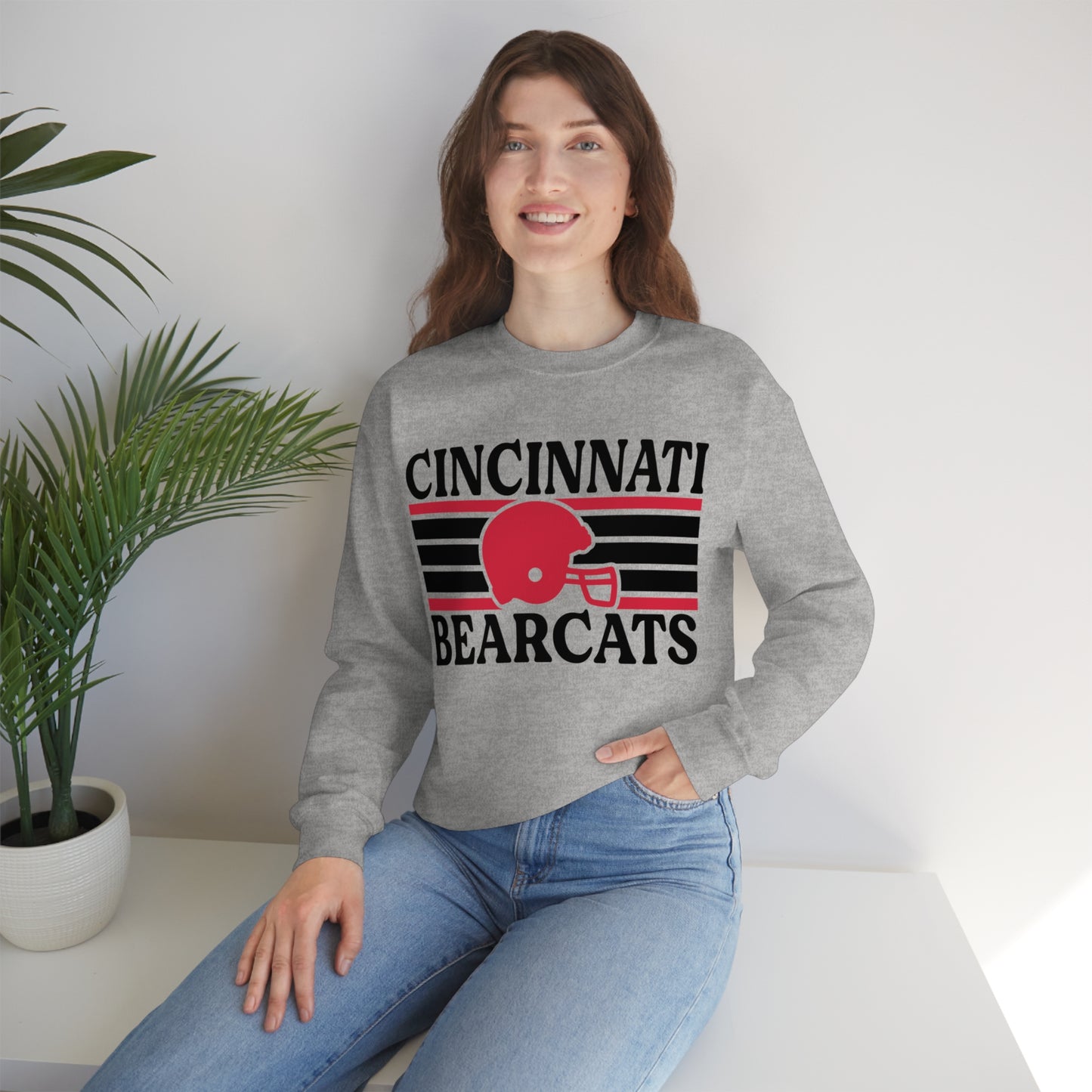 Retro Style Bearcats Football Unisex Heavy Blend Crewneck Sweatshirt