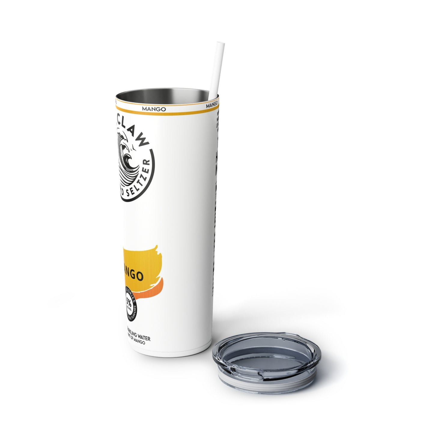 Seltzer Inspired Skinny Steel Tumbler with Straw, 20oz