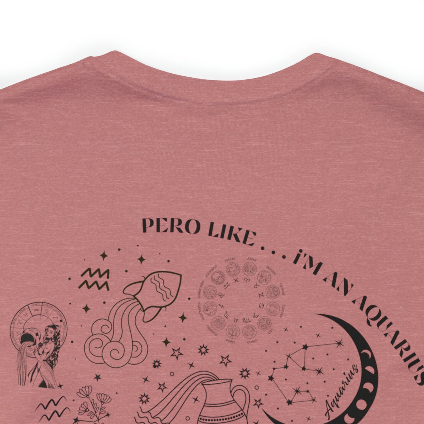 Zodiac Aquarius - Astrology Unisex Jersey Short Sleeve Tee Front/Back Print