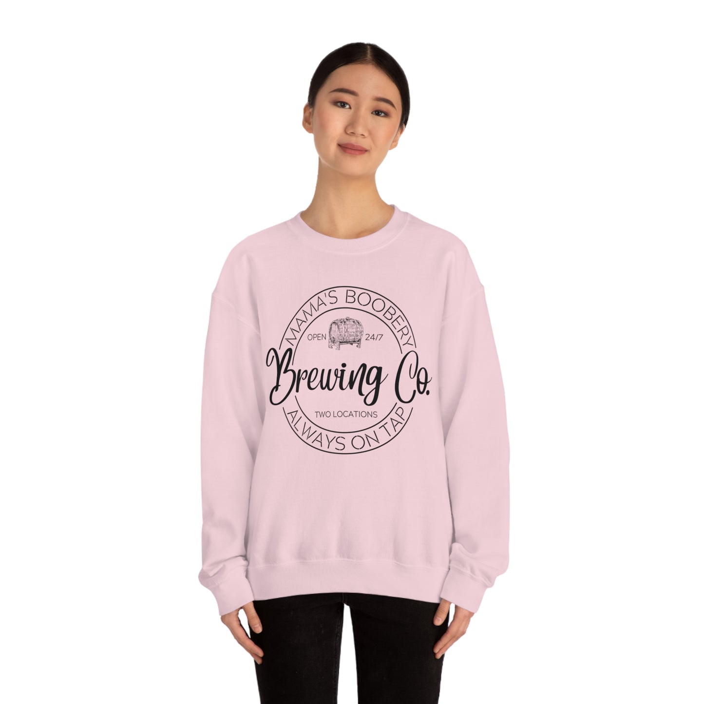 Moms Boobery Brewery Unisex DryBlend® Crewneck Sweatshirt