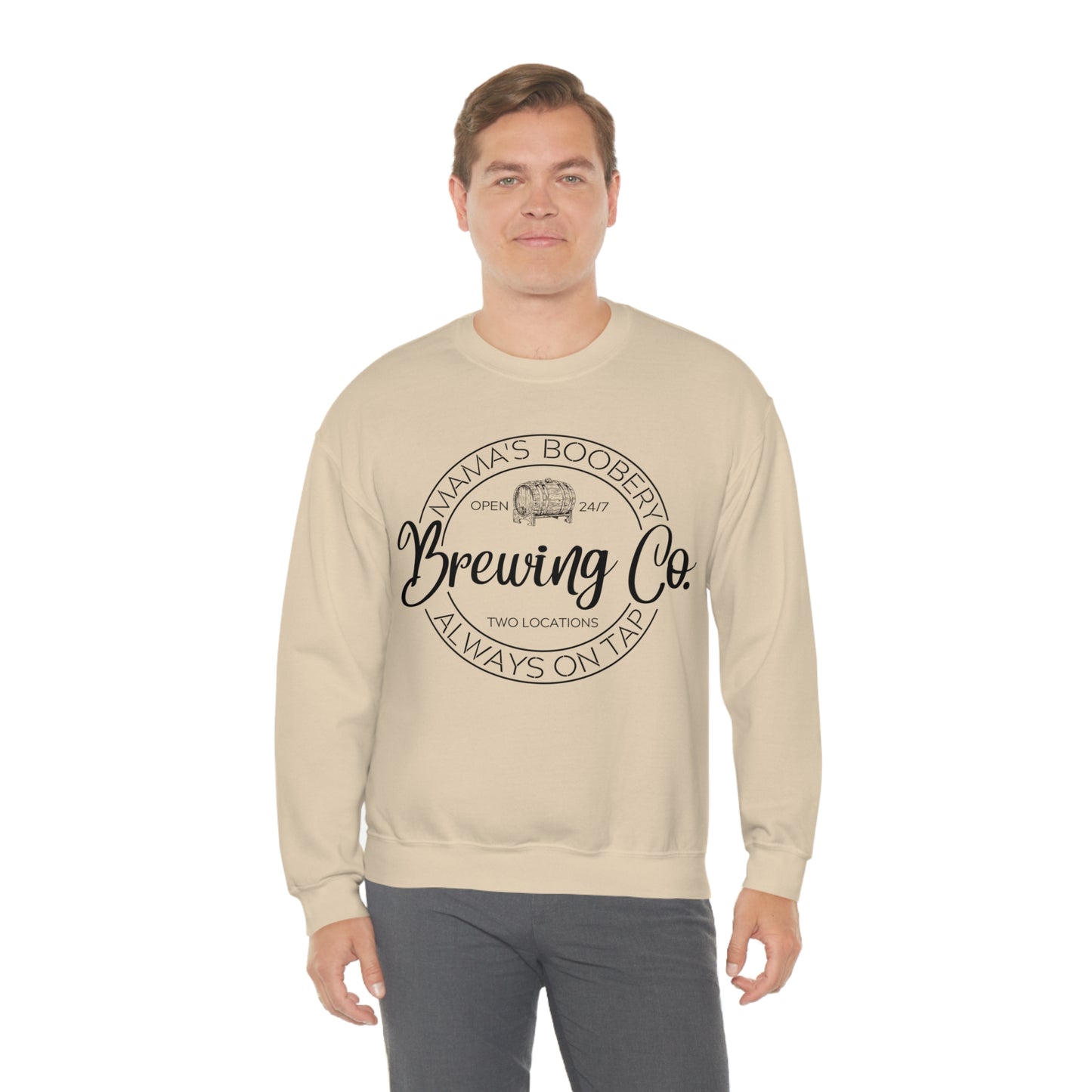 Moms Boobery Brewery Unisex DryBlend® Crewneck Sweatshirt