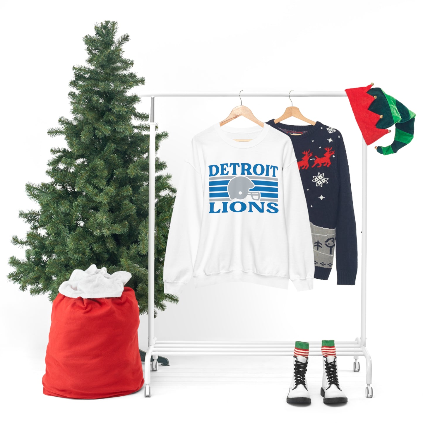 Retro Style Detroit Football Unisex Heavy Blend Crewneck Sweatshirt