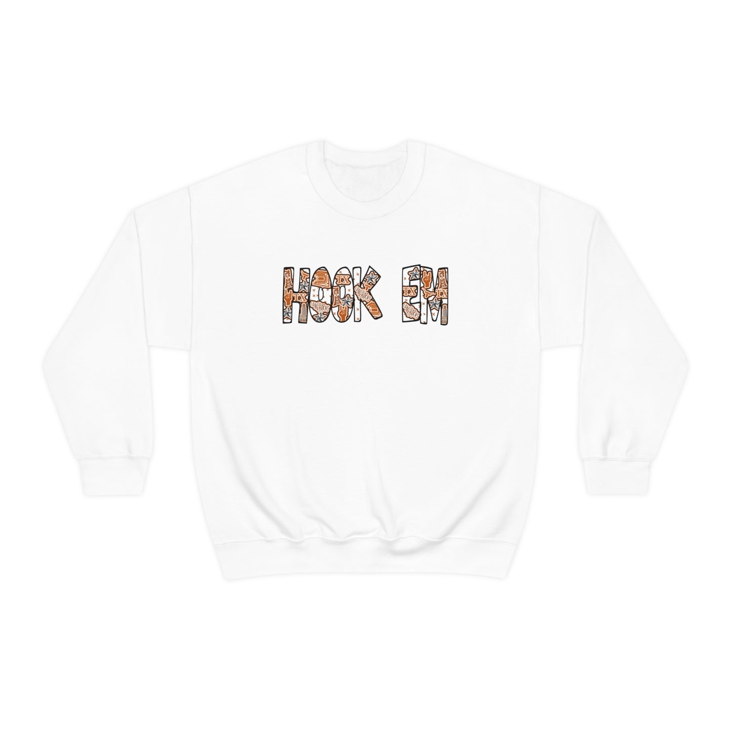 UT Hook Em Austin Texas Longhorn Football Unisex Heavy Blend Crewneck Sweatshirt