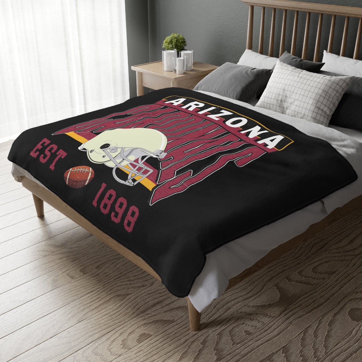 Arizona Football Velveteen Minky Throw Blanket